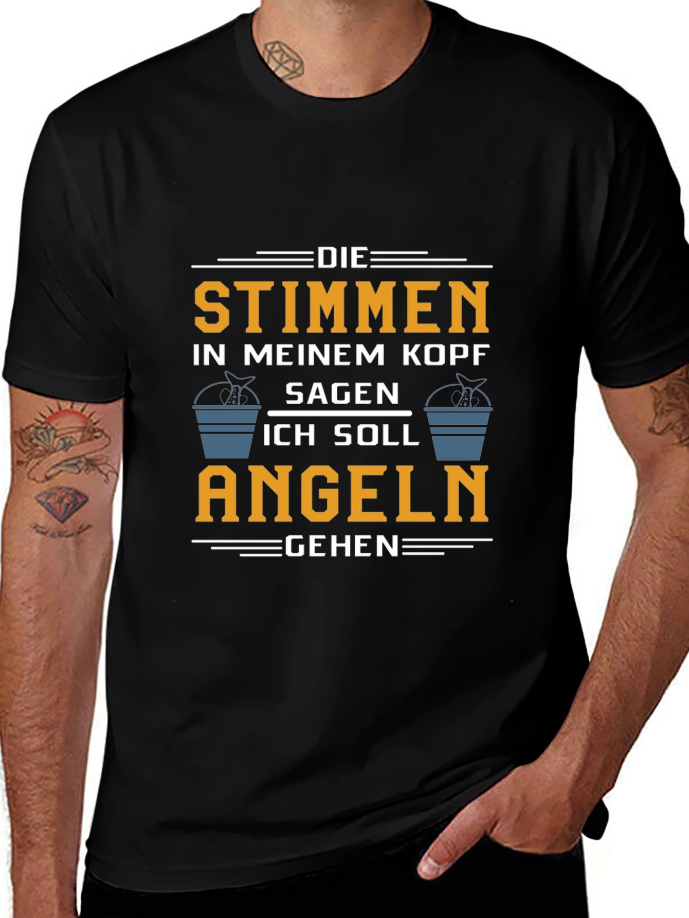 Die Stimmen T-Shirt: Funny Fishing Tee for Anglers
