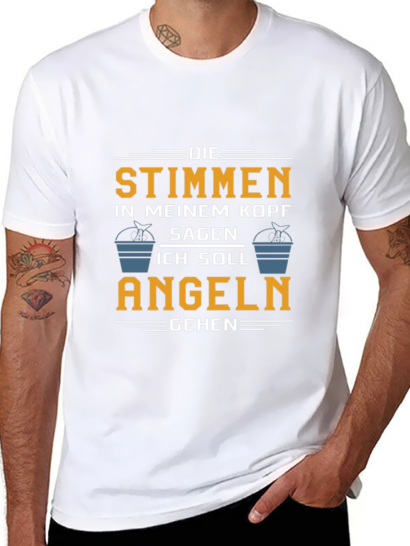 Die Stimmen T-Shirt: Funny Fishing Tee for Anglers