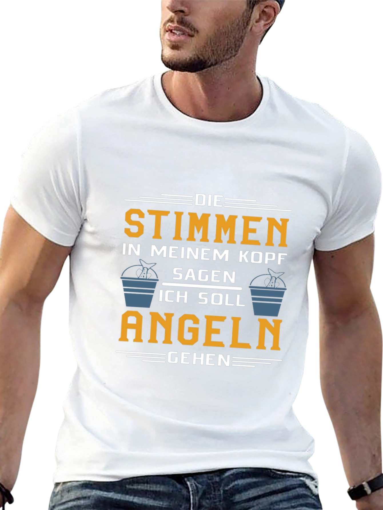 Die Stimmen T-Shirt: Funny Fishing Tee for Anglers