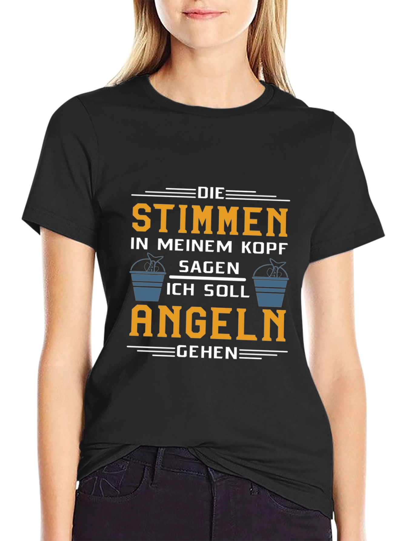 Die Stimmen T-Shirt: Funny Fishing Tee for Anglers