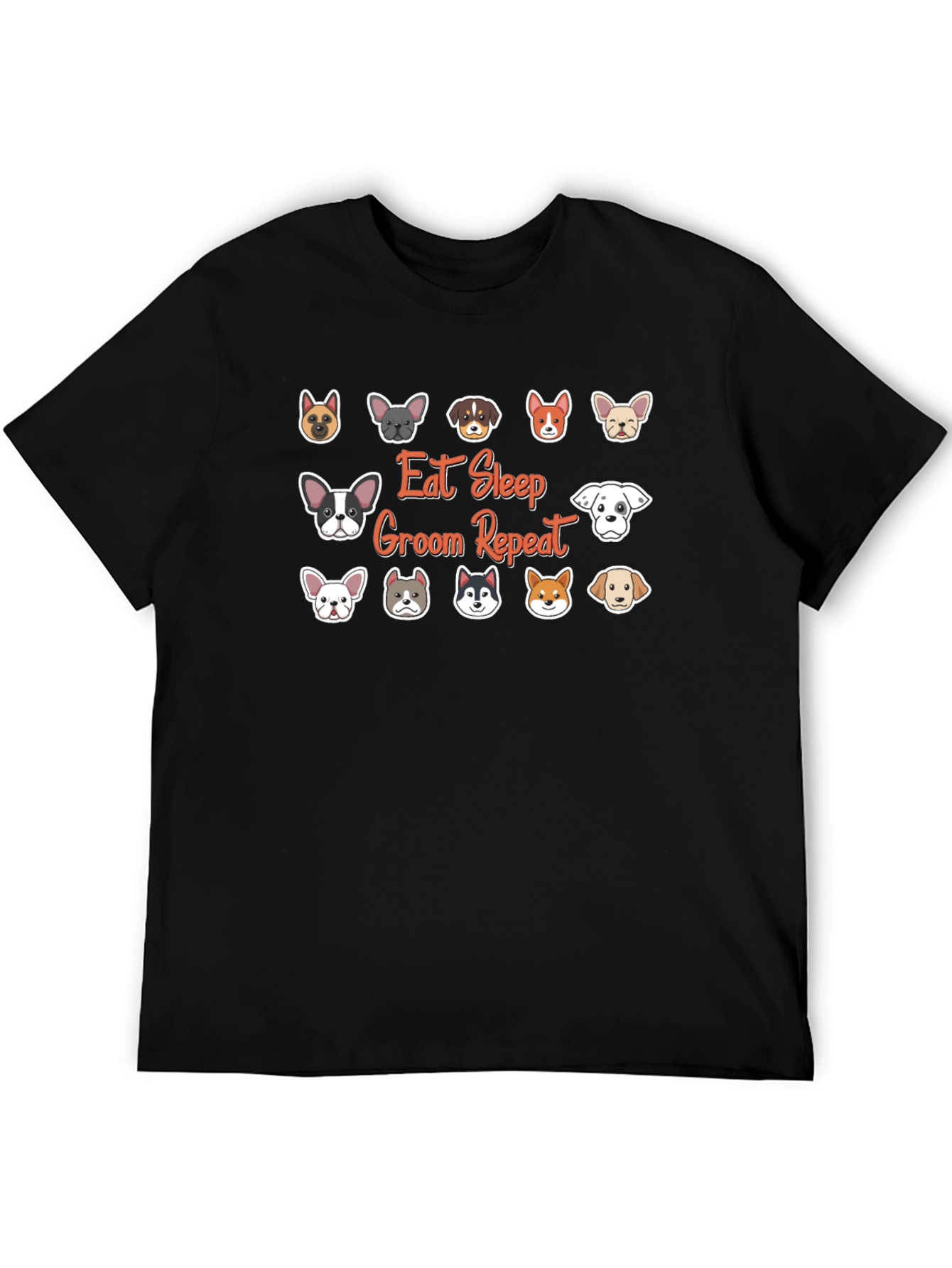 Eat Sleep Groom Repeat Dog Breed T-Shirt