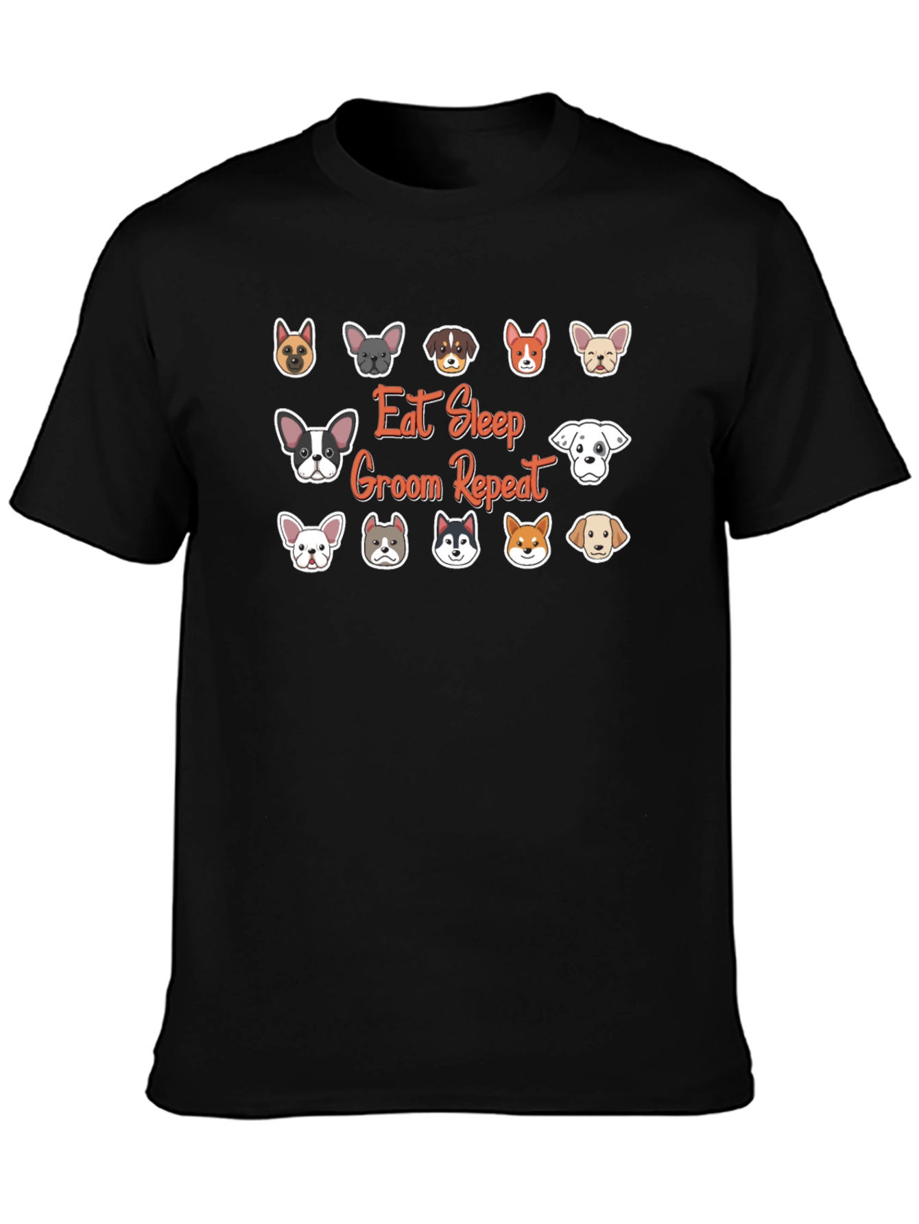 Eat Sleep Groom Repeat Dog Breed T-Shirt