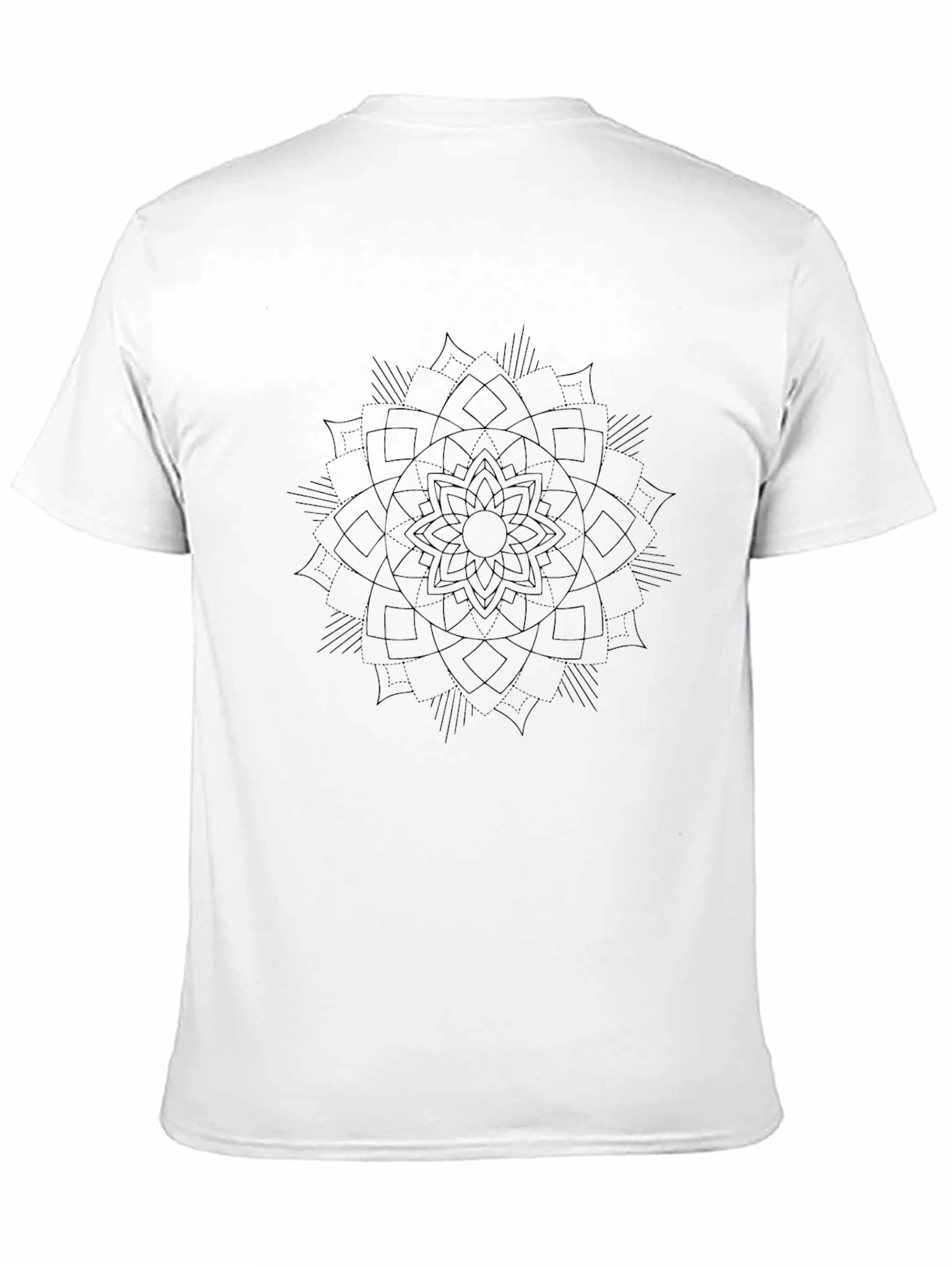 Mens Black T-Shirt with Mandala Design
