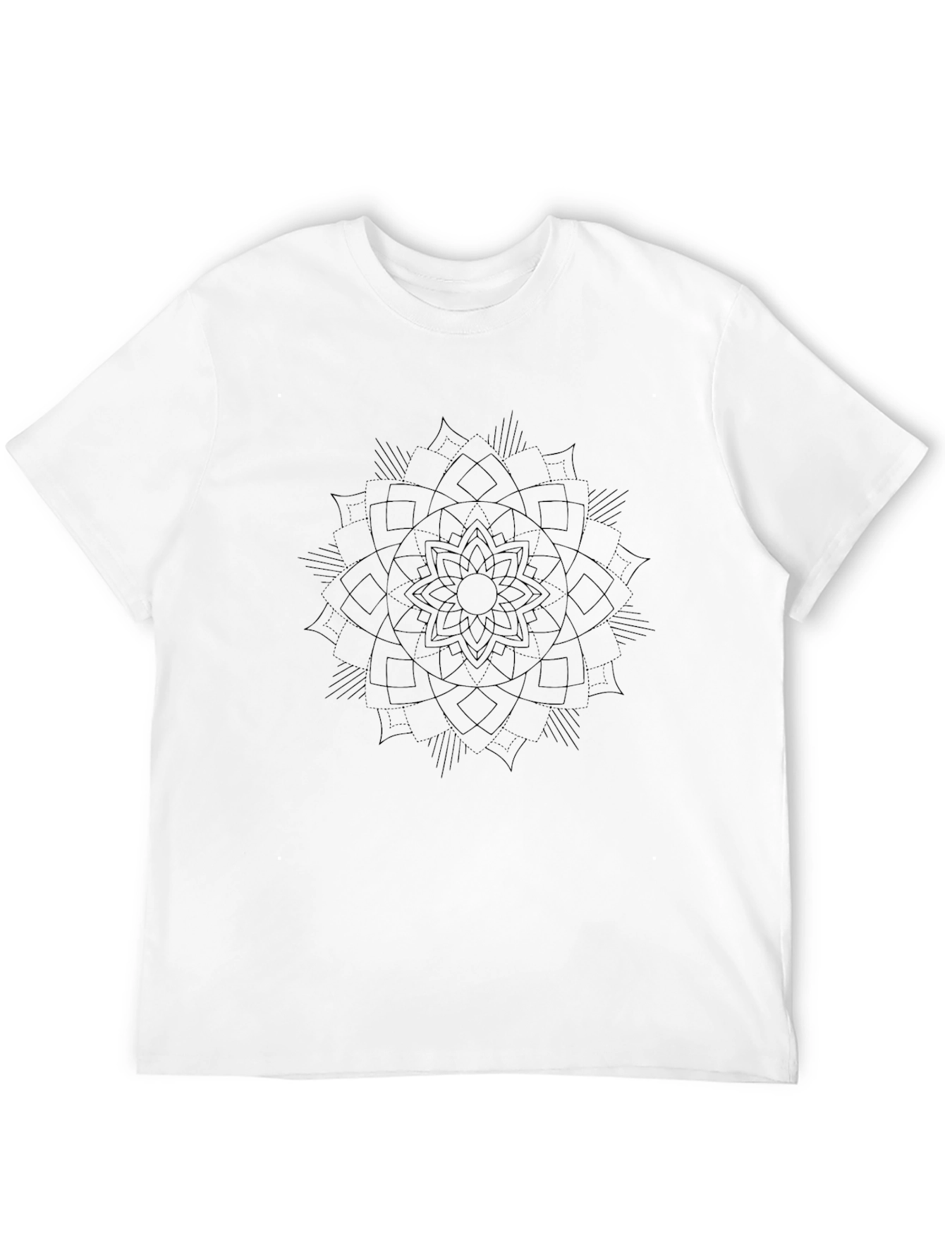Mens Black T-Shirt with Mandala Design