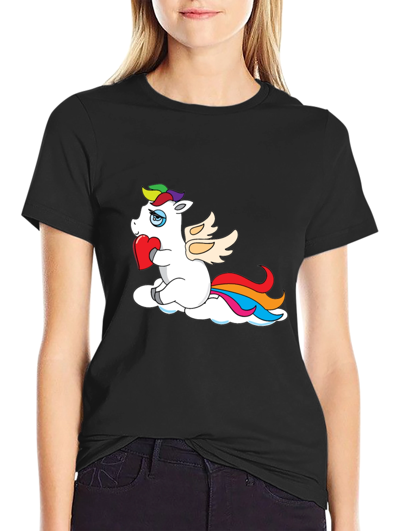 Heartbroken Unicorn Black Tee