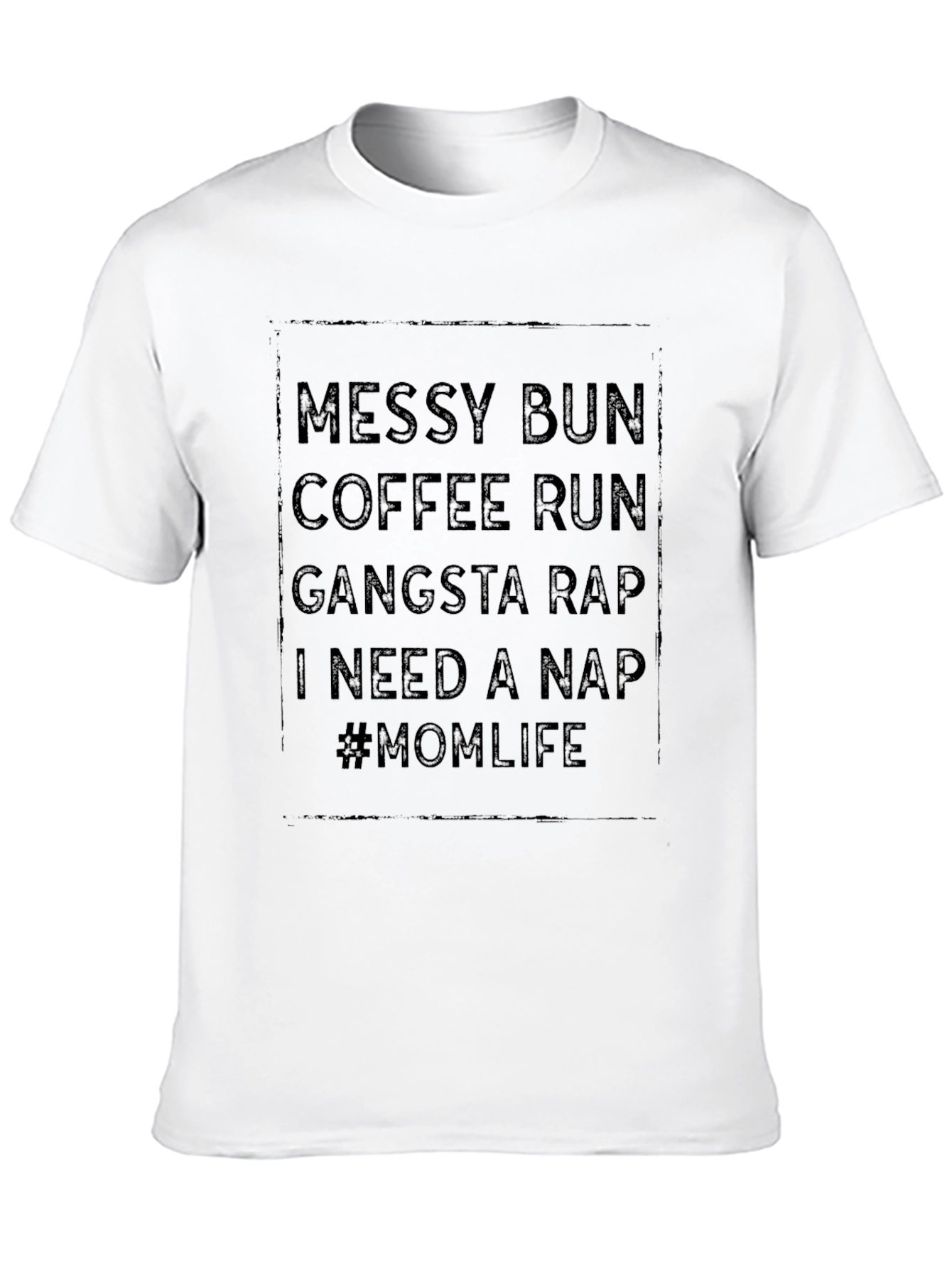 Messy Bun Mom Life Graphic Tee - Black