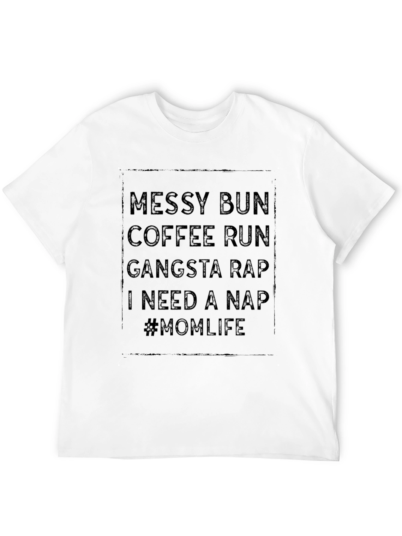 Messy Bun Mom Life Graphic Tee - Black