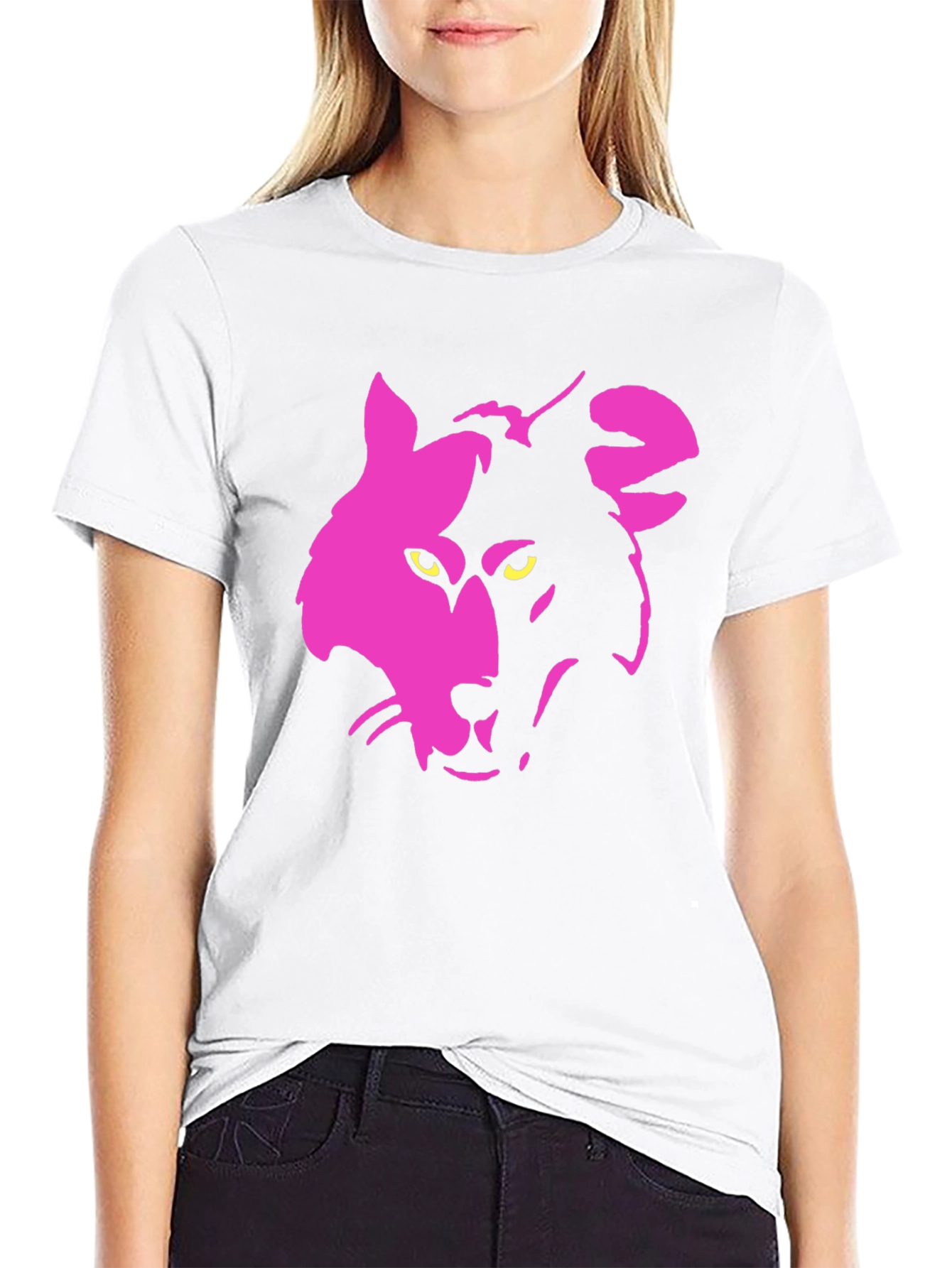 Two-Tone Wolf Graphic Tee - Stylish Casual Wear