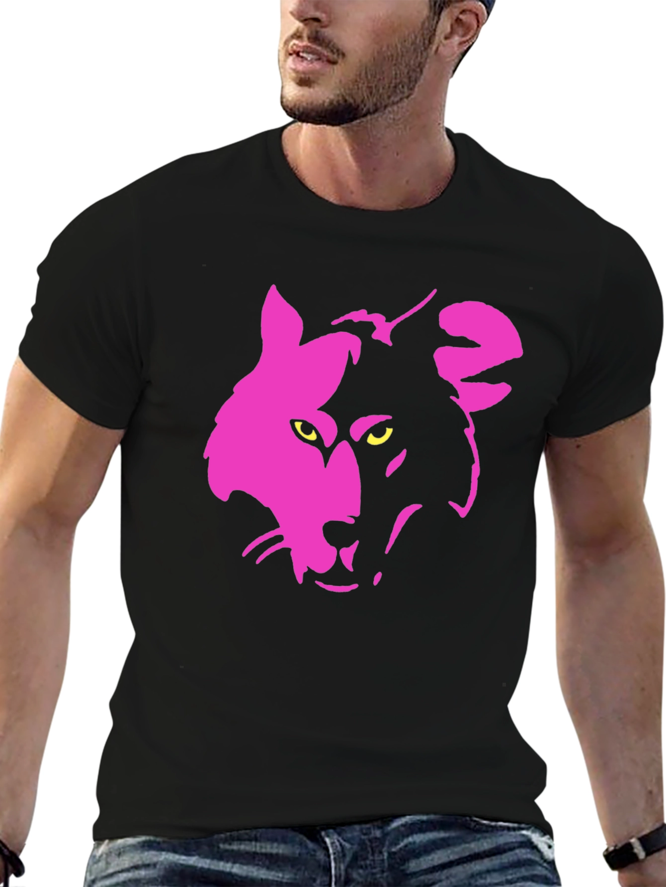 Two-Tone Wolf Graphic Tee - Stylish Casual Wear