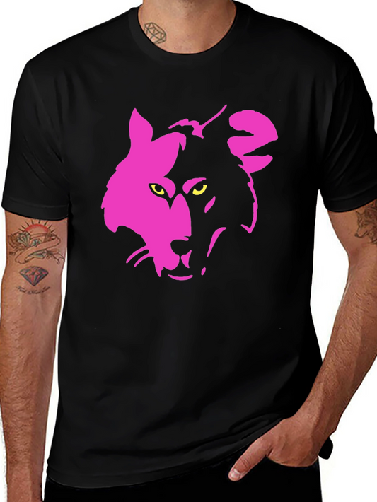 Two-Tone Wolf Graphic Tee - Stylish Casual Wear