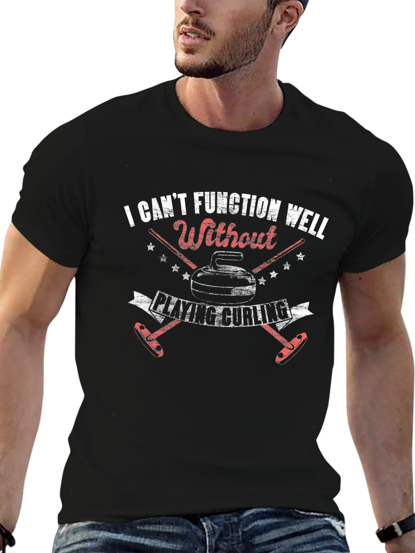 Curling Enthusiast T-Shirt - Cant Function Without Curling