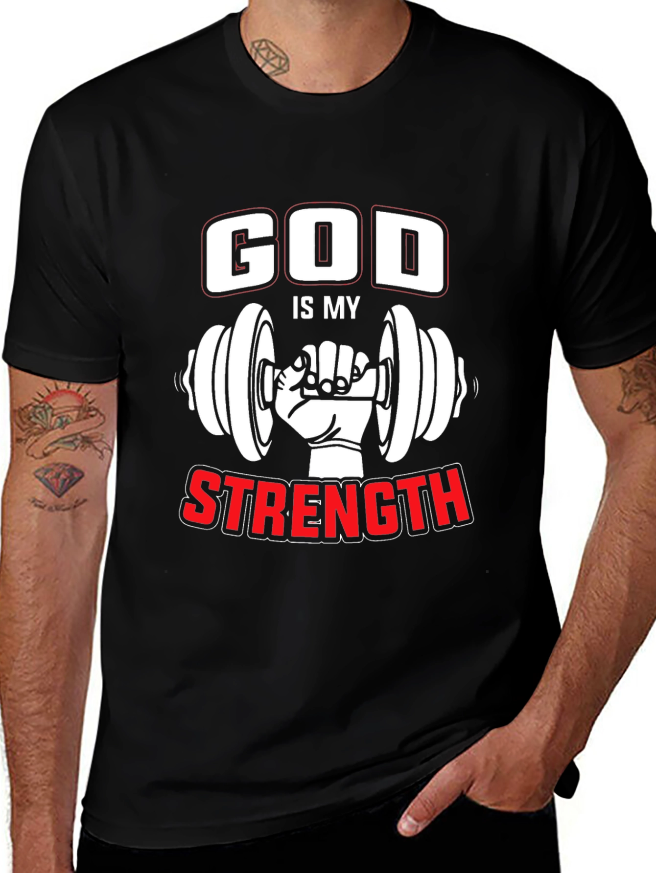 God is My Strength Workout T-Shirt