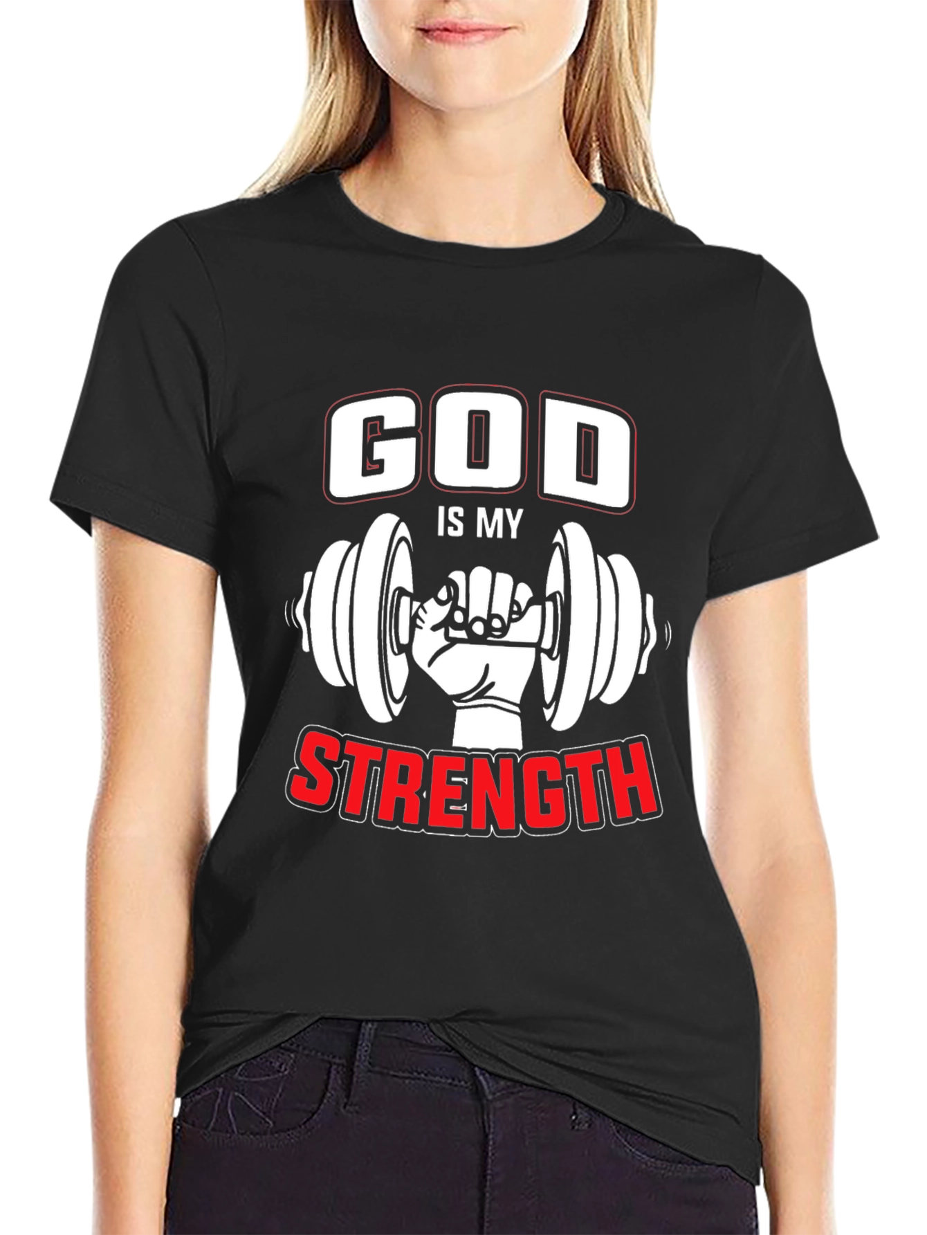 God is My Strength Workout T-Shirt