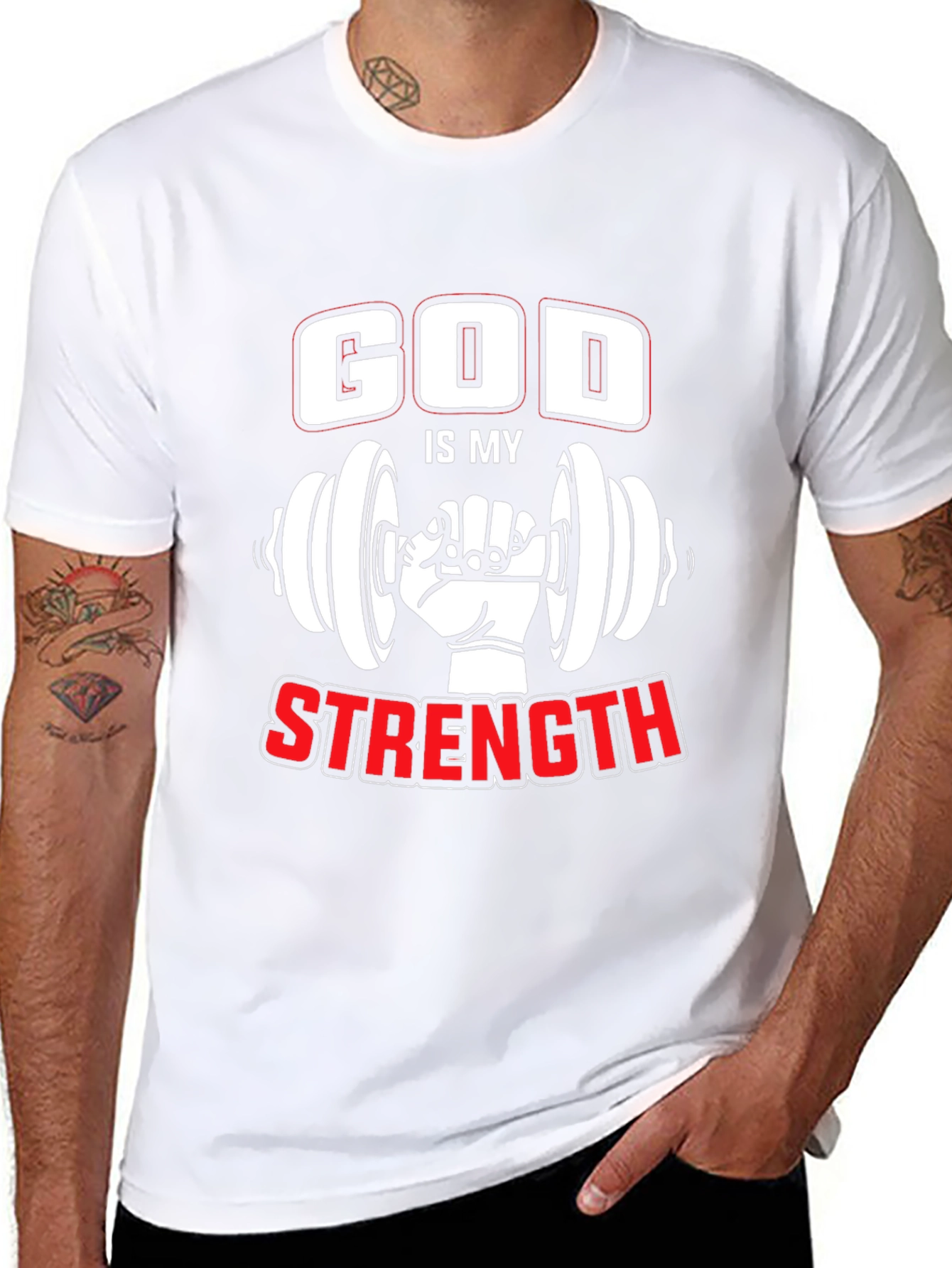 God is My Strength Workout T-Shirt