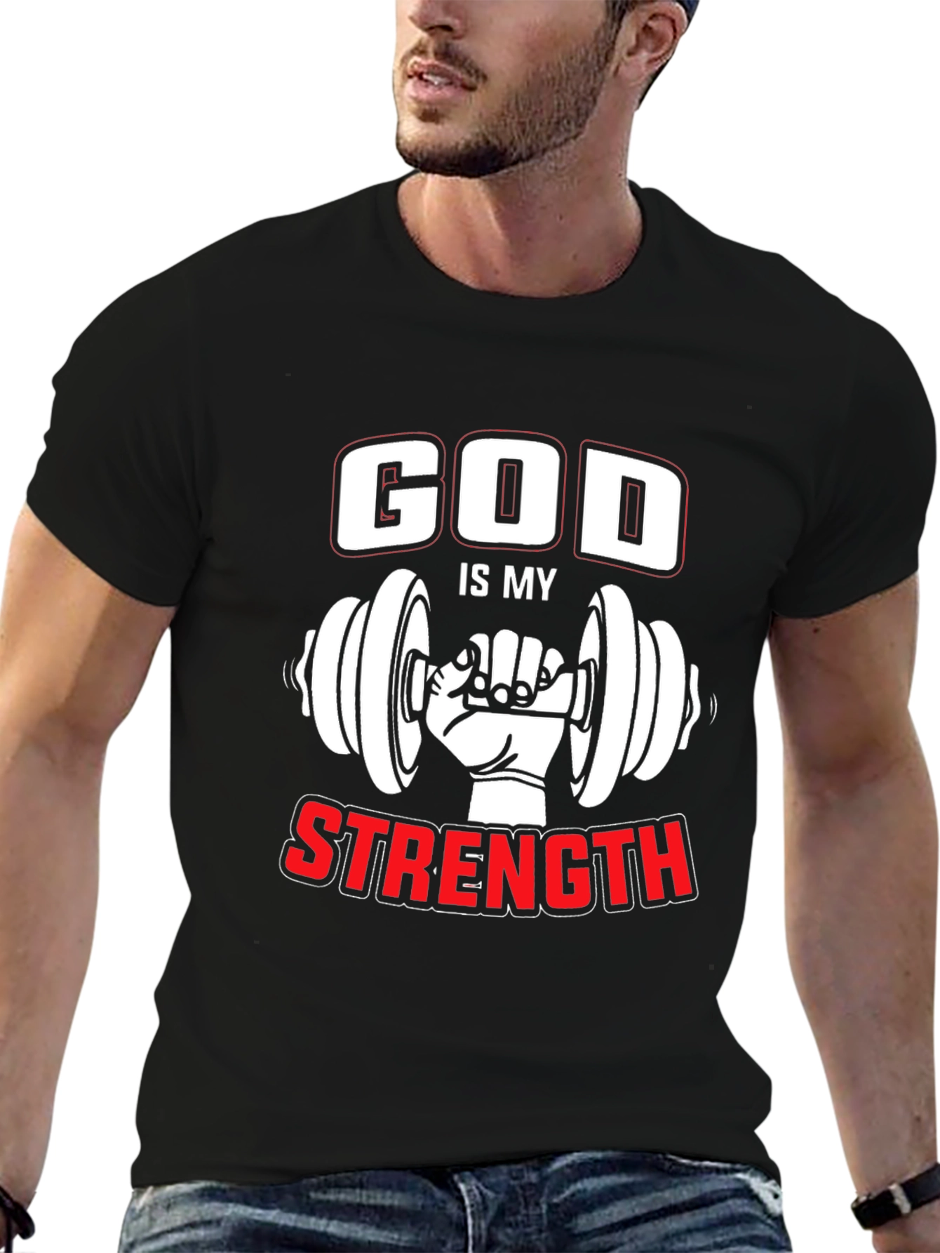 God is My Strength Workout T-Shirt