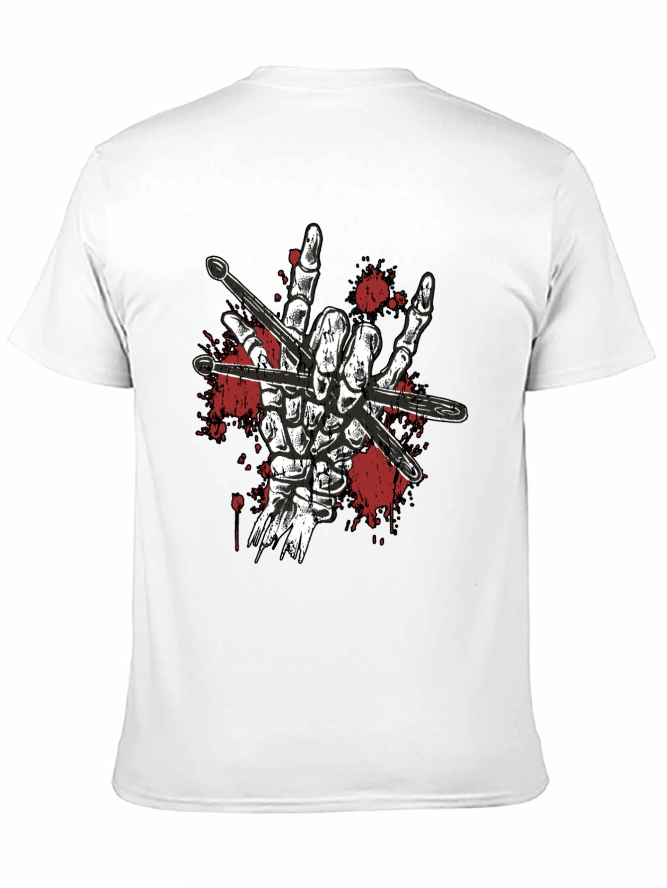 Rock On Skeleton Drummer T-Shirt