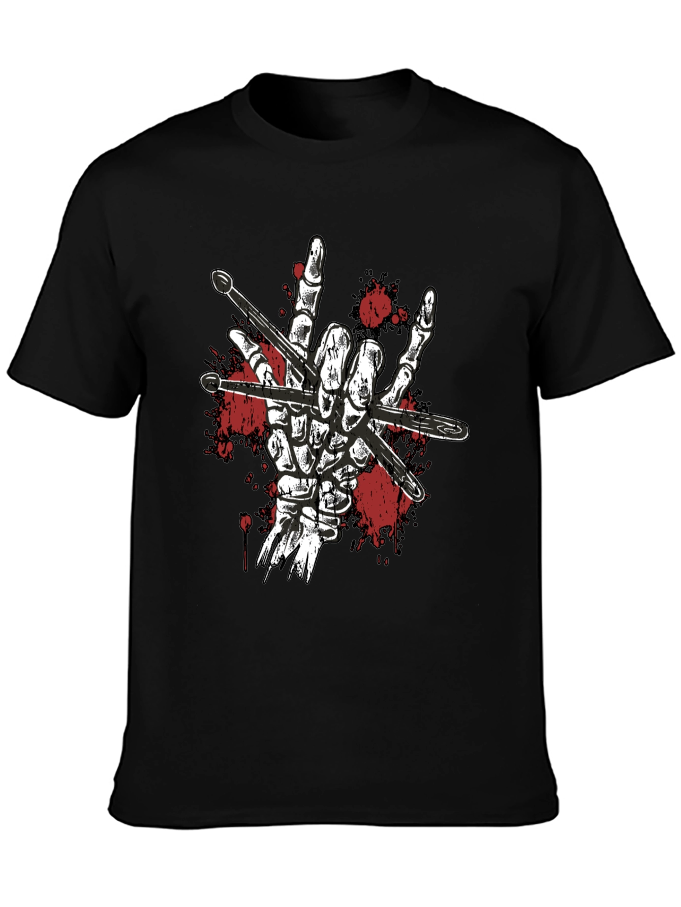 Rock On Skeleton Drummer T-Shirt