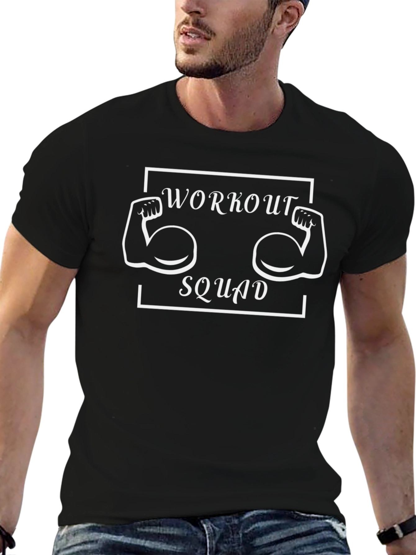 Workout Squad T-Shirt - Black Gym Tee