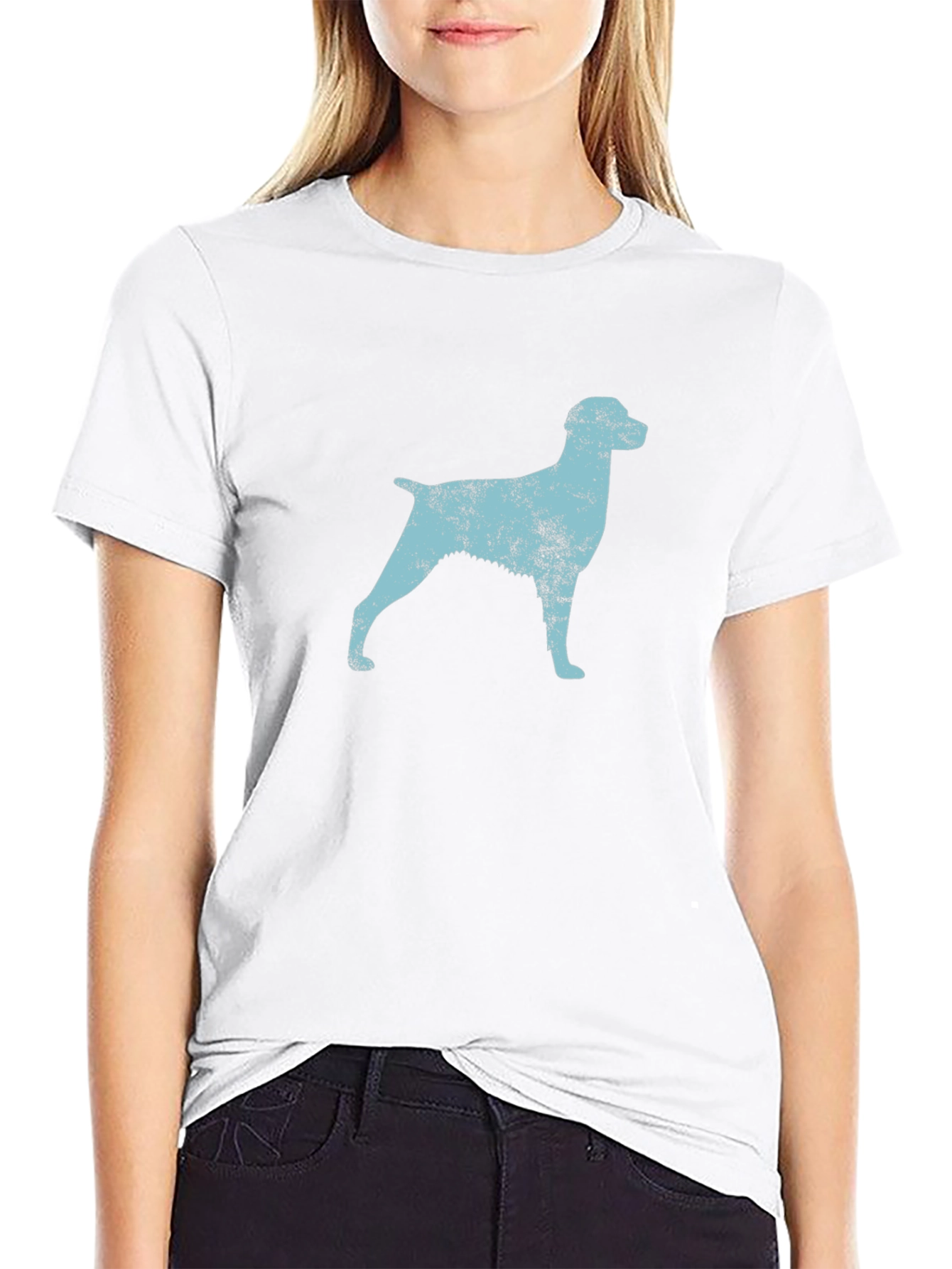 Dog Silhouette Graphic Tee - Black