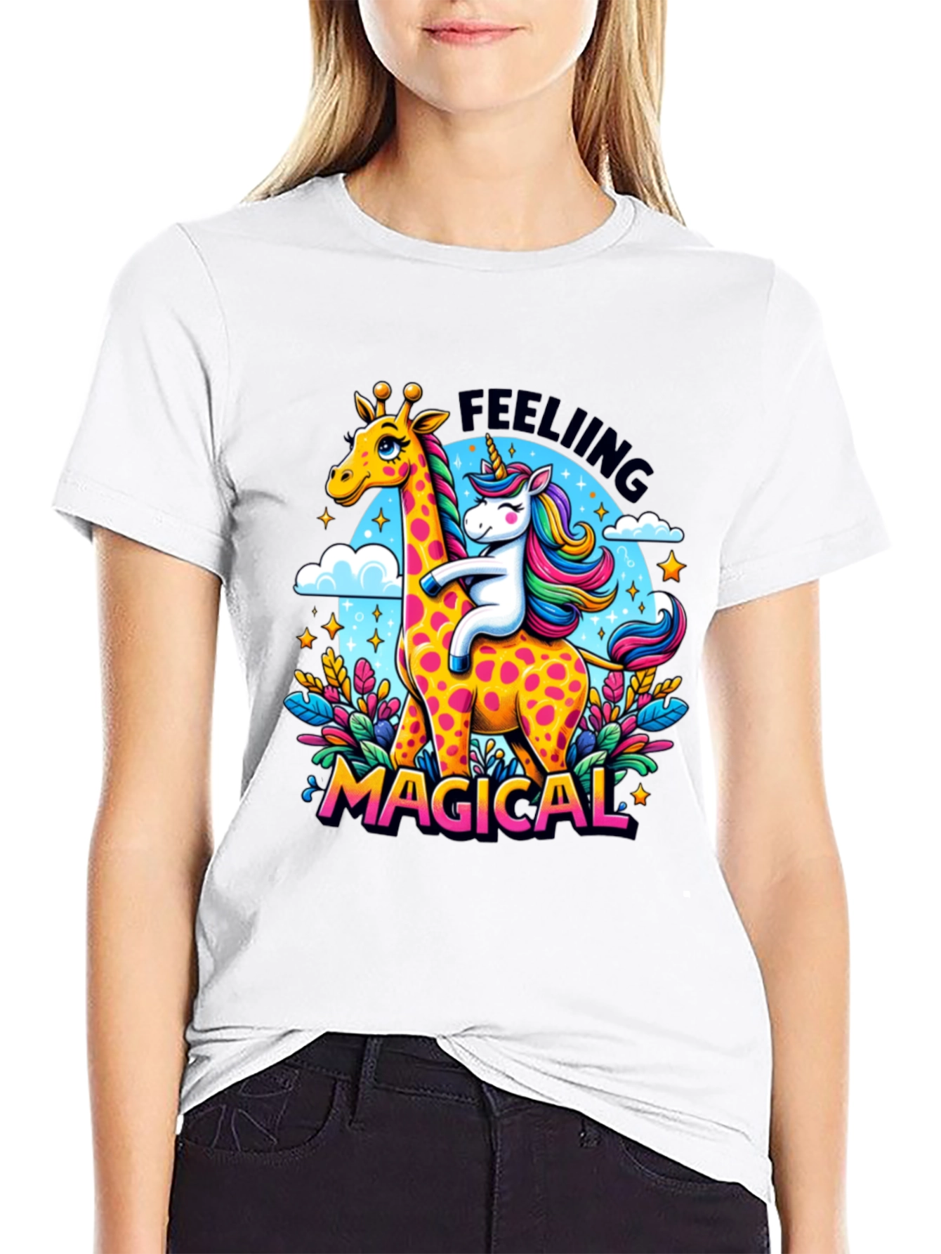 Magical Giraffe & Unicorn Graphic Tee