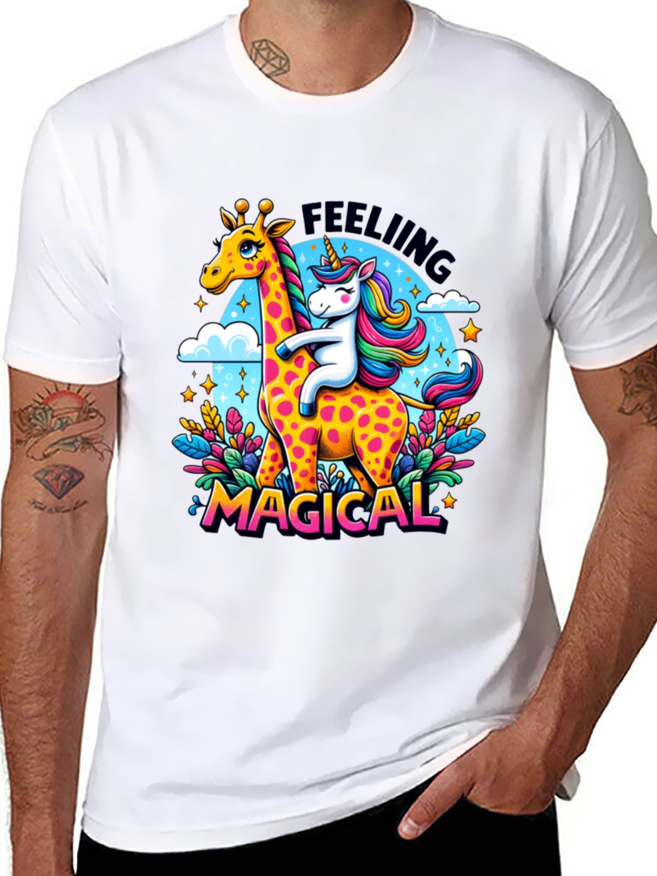 Magical Giraffe & Unicorn Graphic Tee