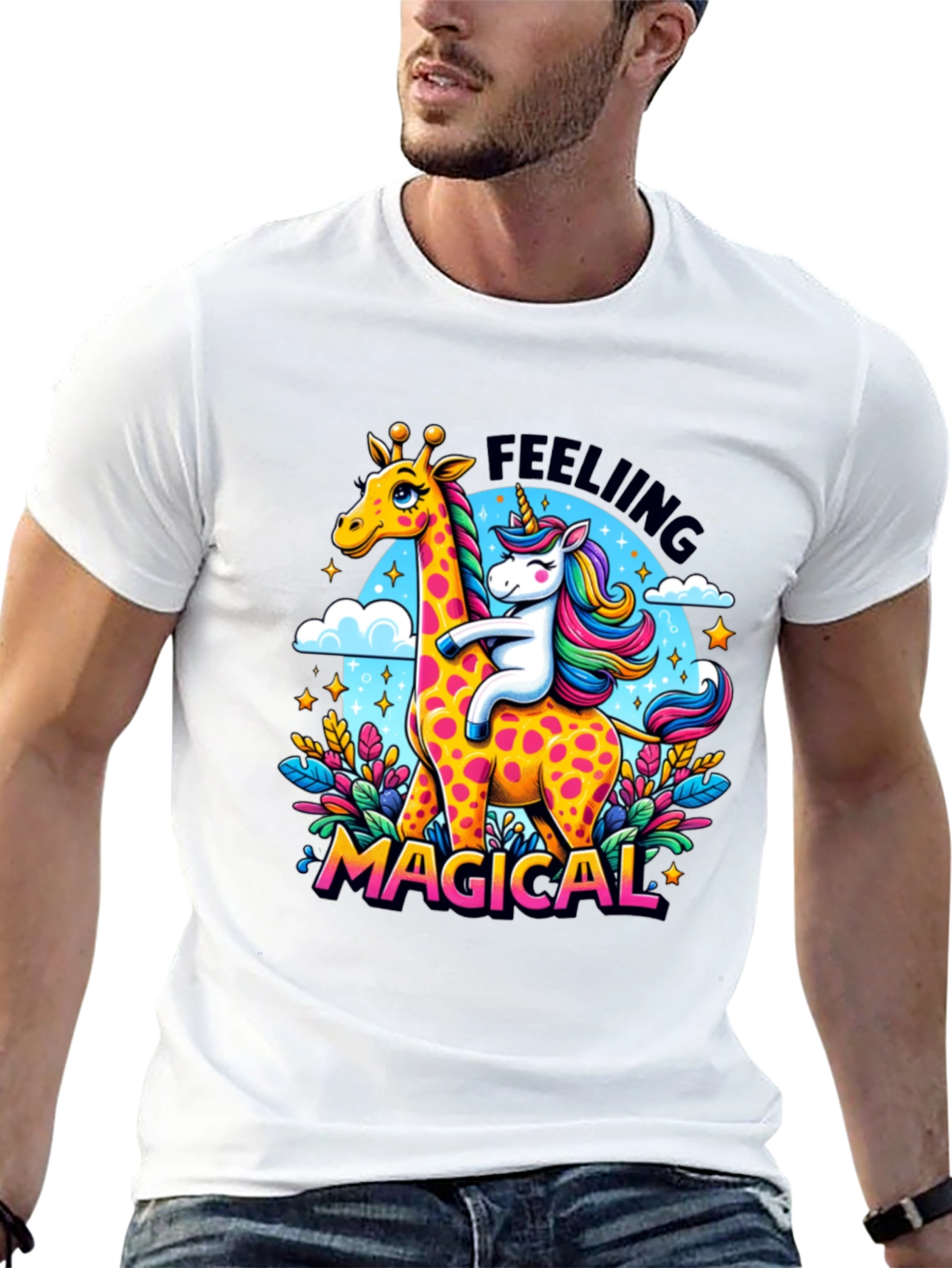 Magical Giraffe & Unicorn Graphic Tee