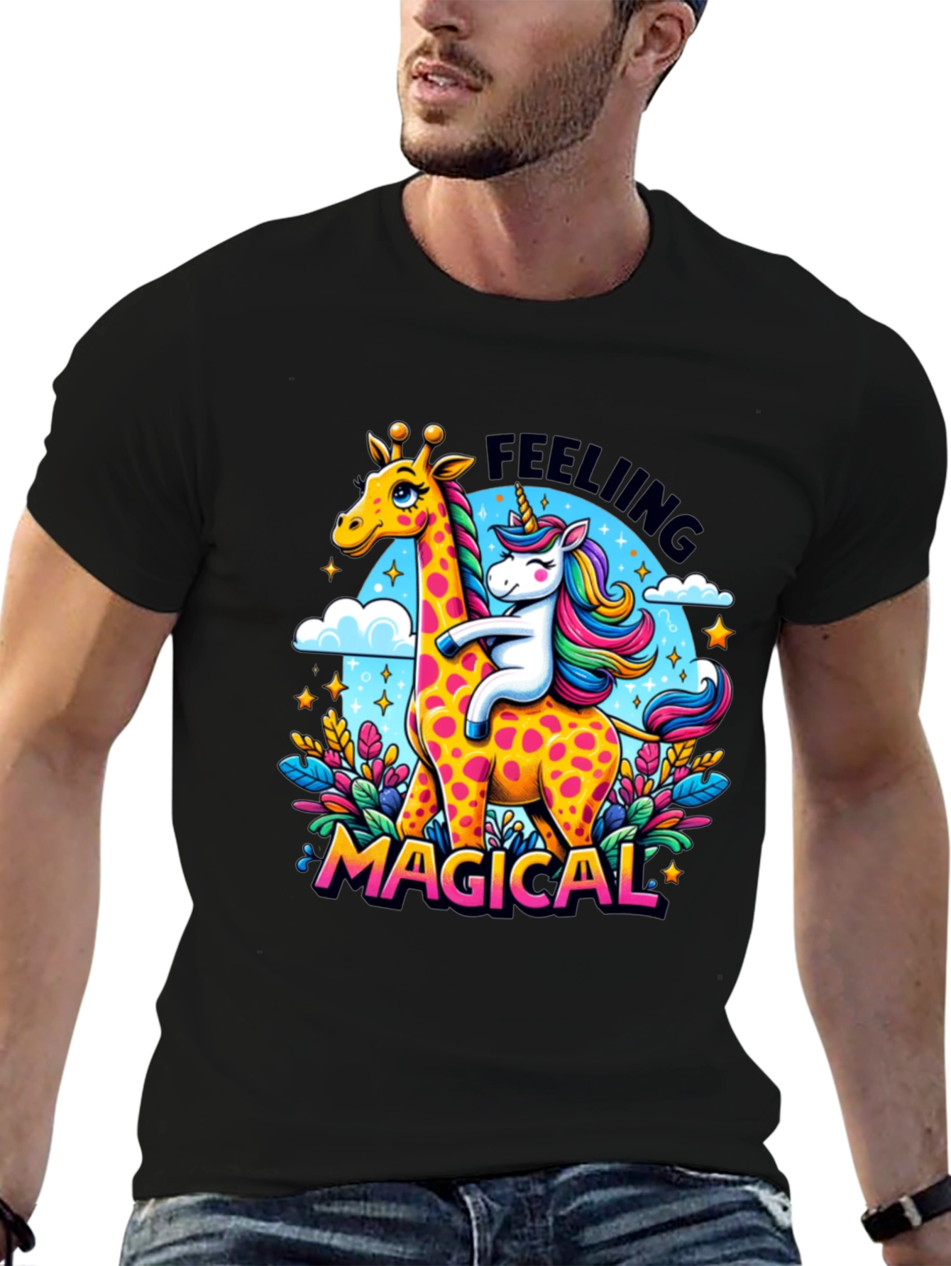 Magical Giraffe & Unicorn Graphic Tee