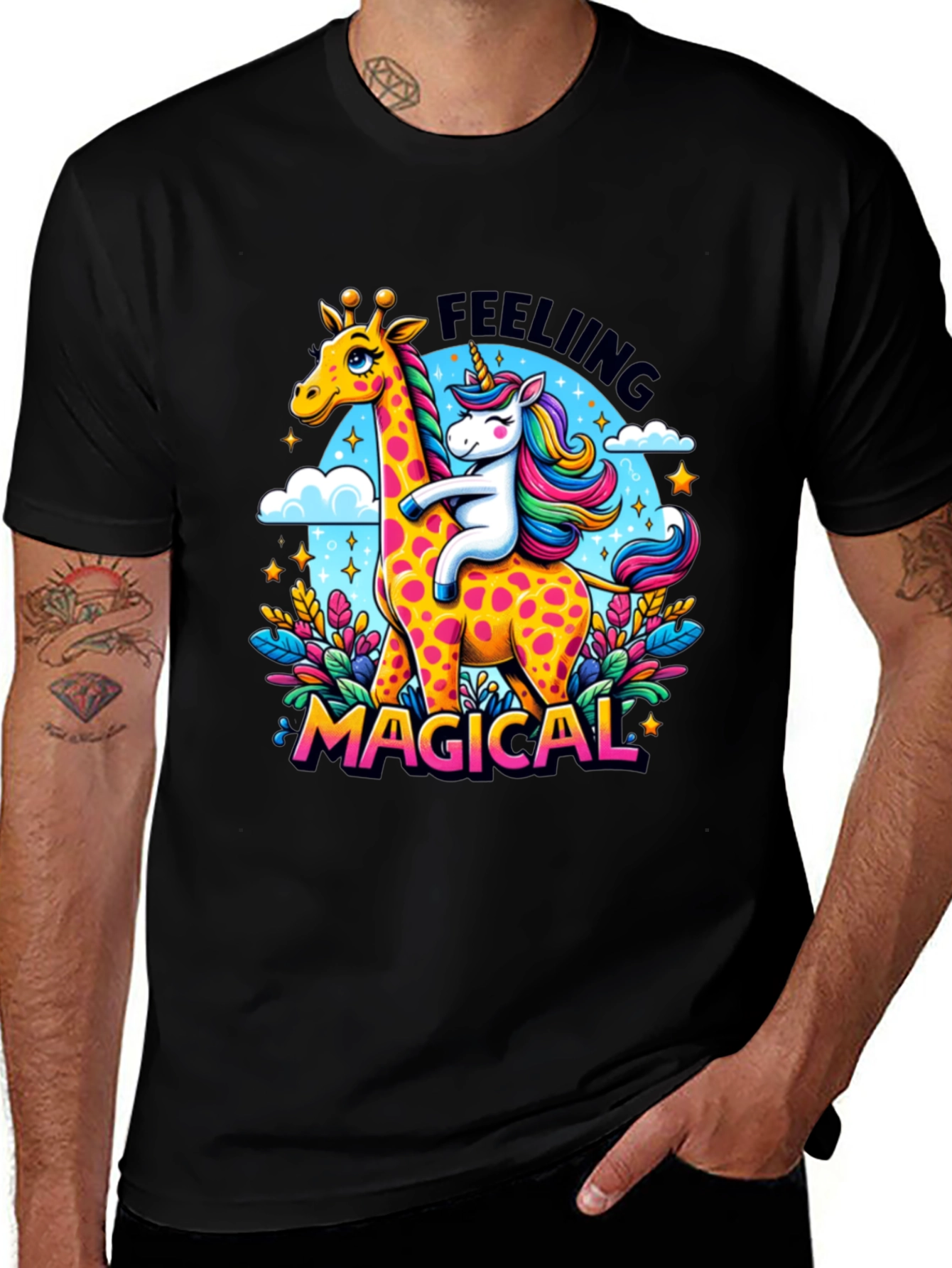 Magical Giraffe & Unicorn Graphic Tee
