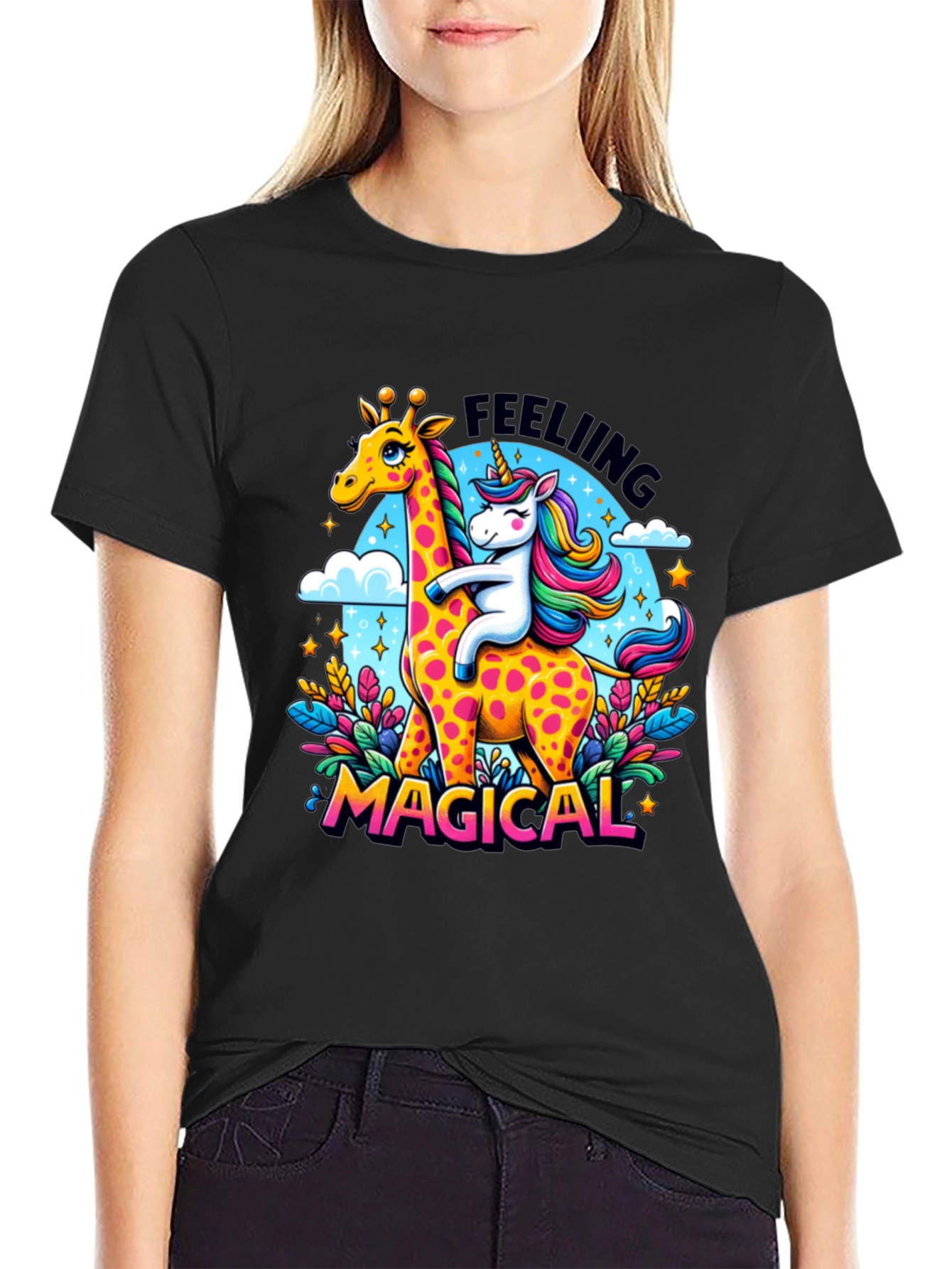 Magical Giraffe & Unicorn Graphic Tee