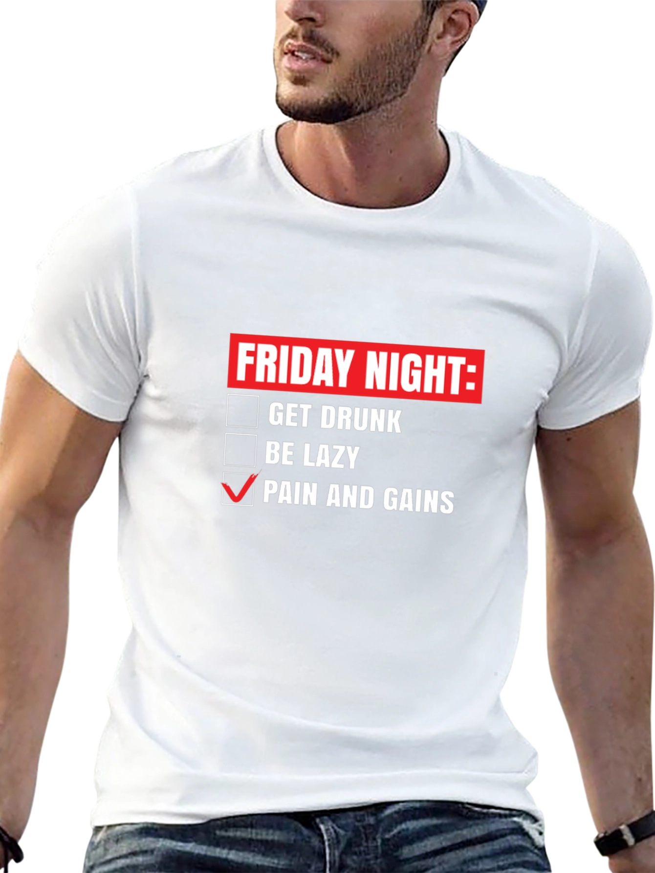 Friday Night Pain & Gains Graphic T-Shirt
