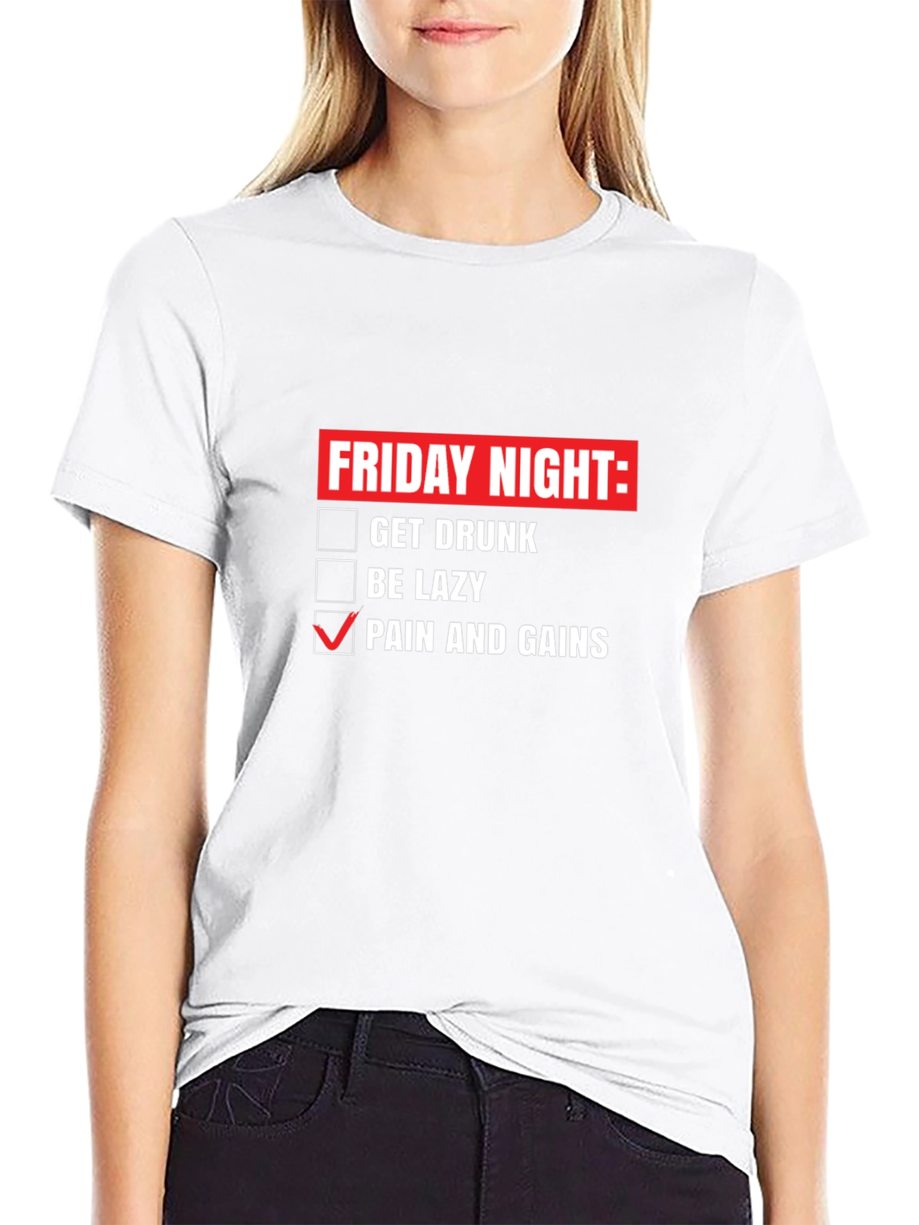Friday Night Pain & Gains Graphic T-Shirt