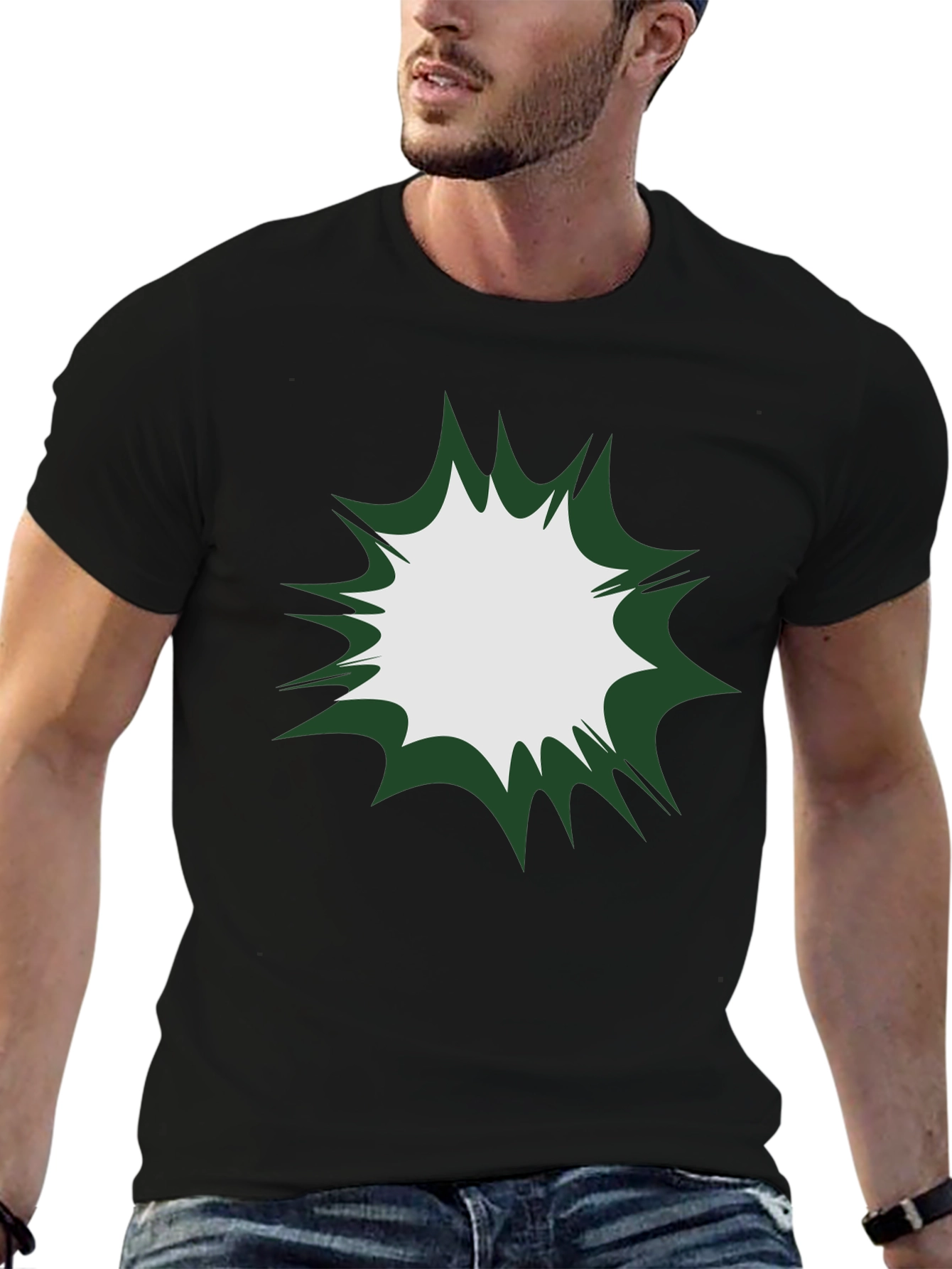 Mens Black T-Shirt - Exploding Graphic Design