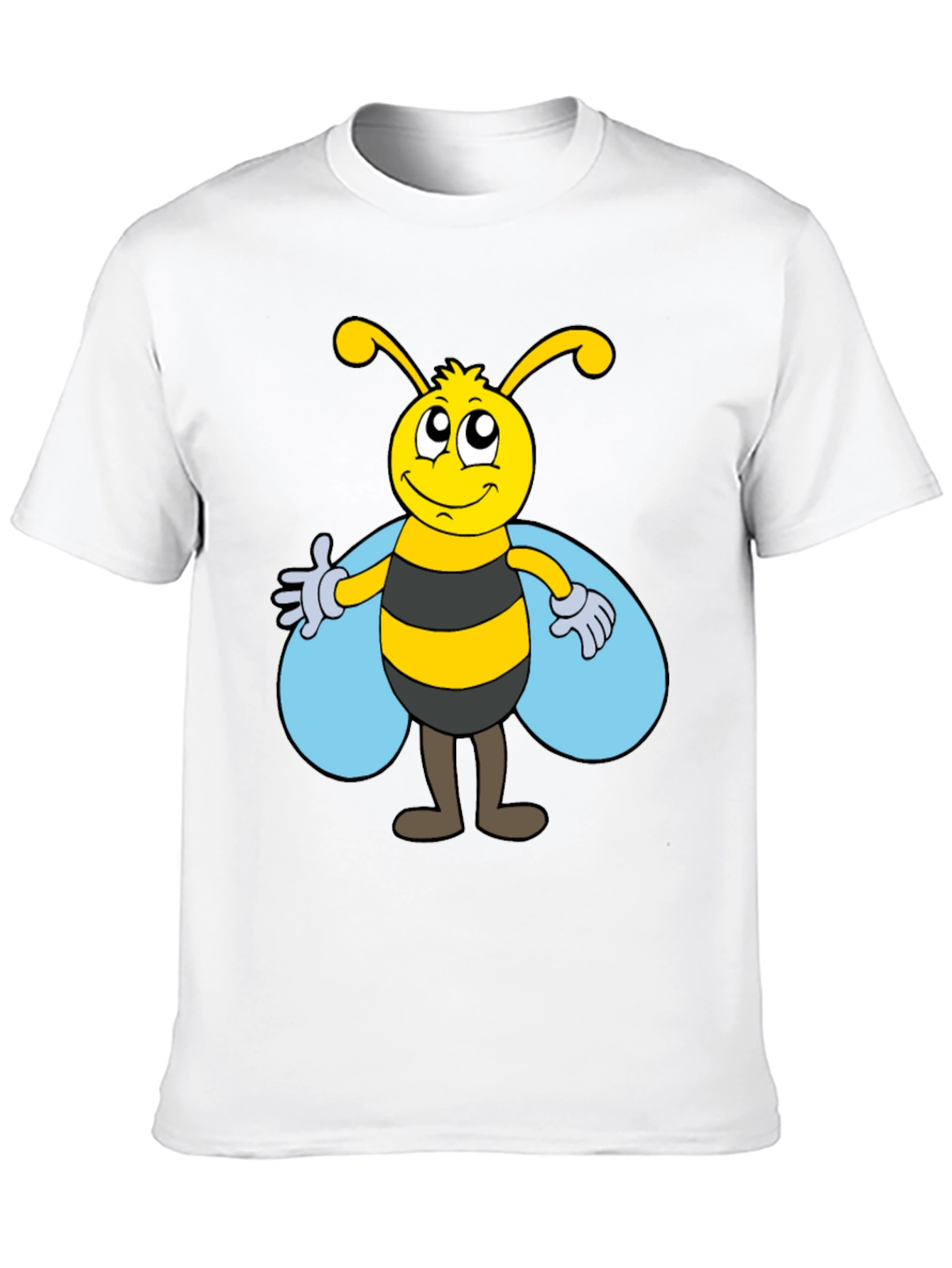 Cartoon Bee Graphic Tee - Unisex Black T-Shirt
