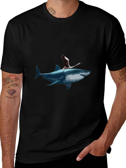 Shark Rider Graphic Tee - Unique Art T-Shirt