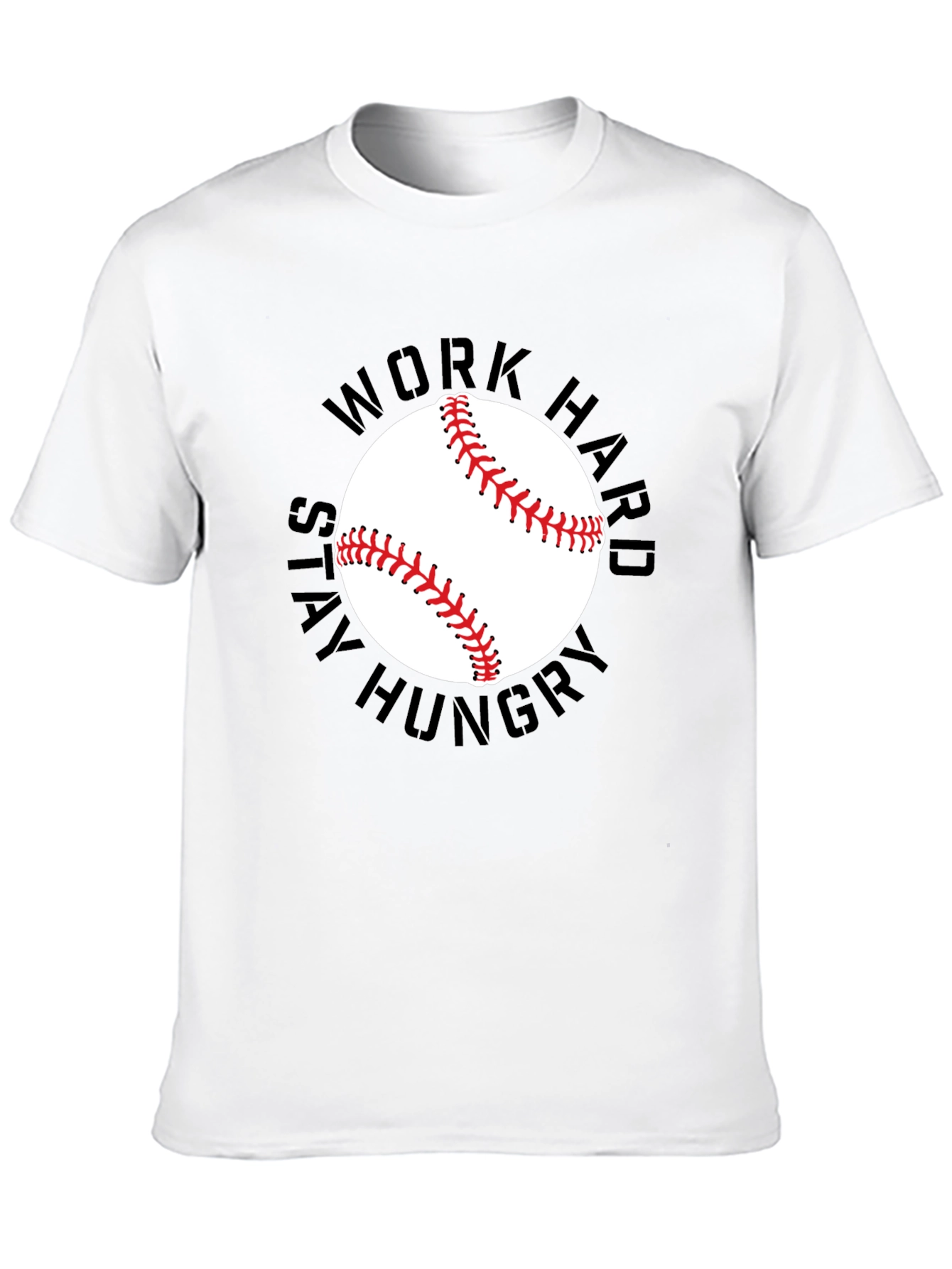 Work Hard Baseball Graphic Tee - Black