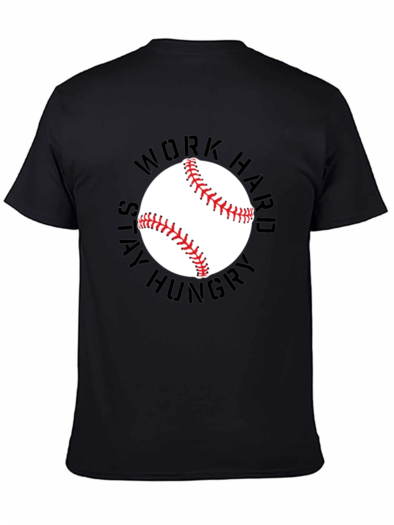 Work Hard Baseball Graphic Tee - Black