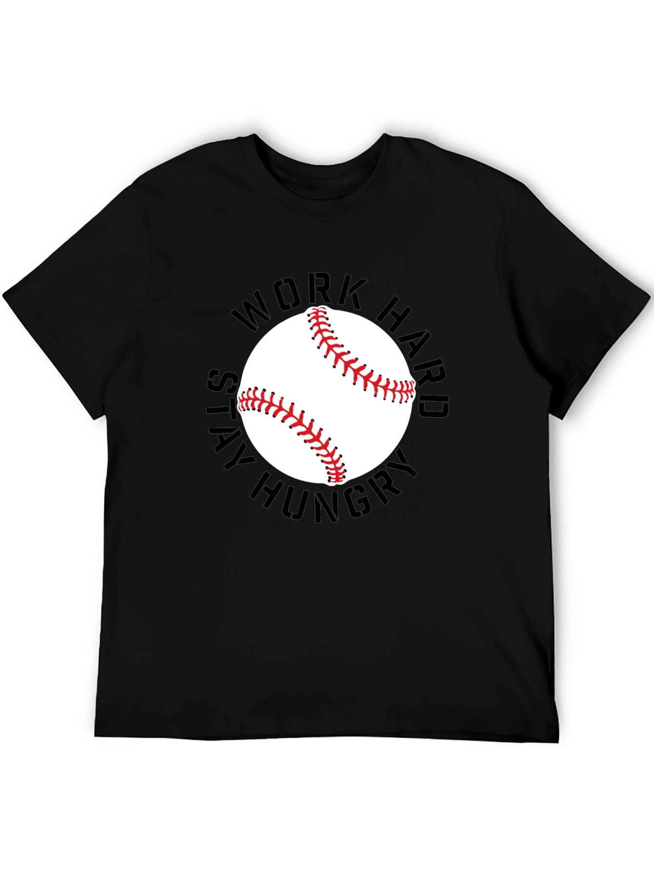 Work Hard Baseball Graphic Tee - Black