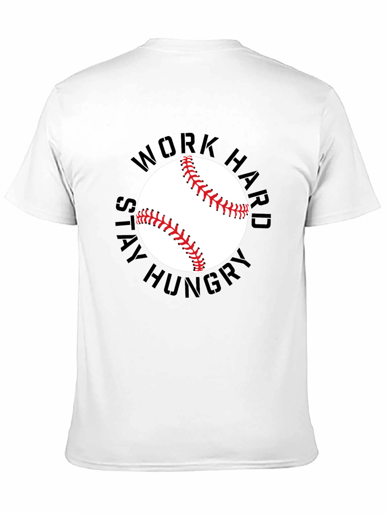 Work Hard Baseball Graphic Tee - Black