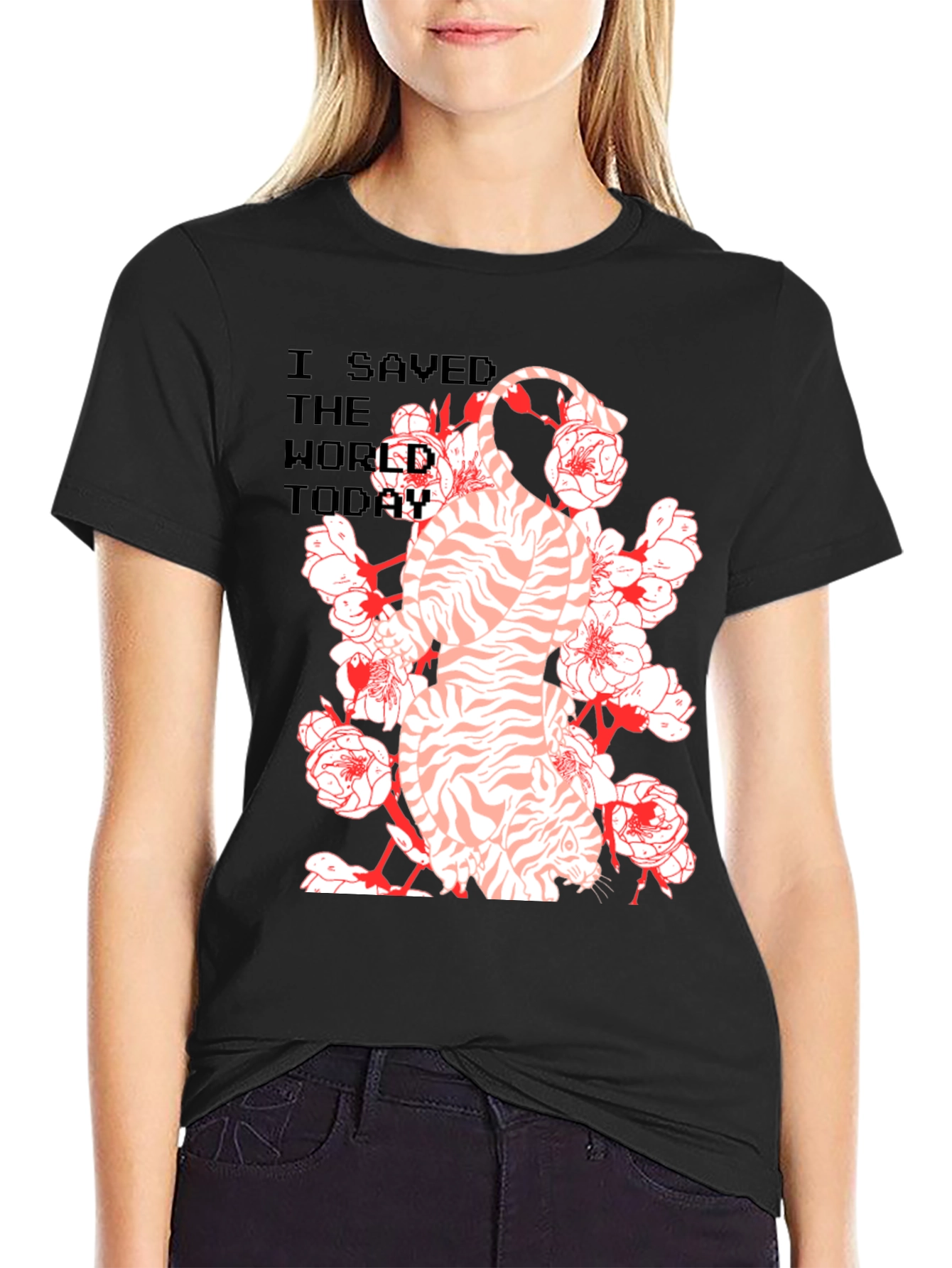 I Saved the World Today Black Graphic Tee