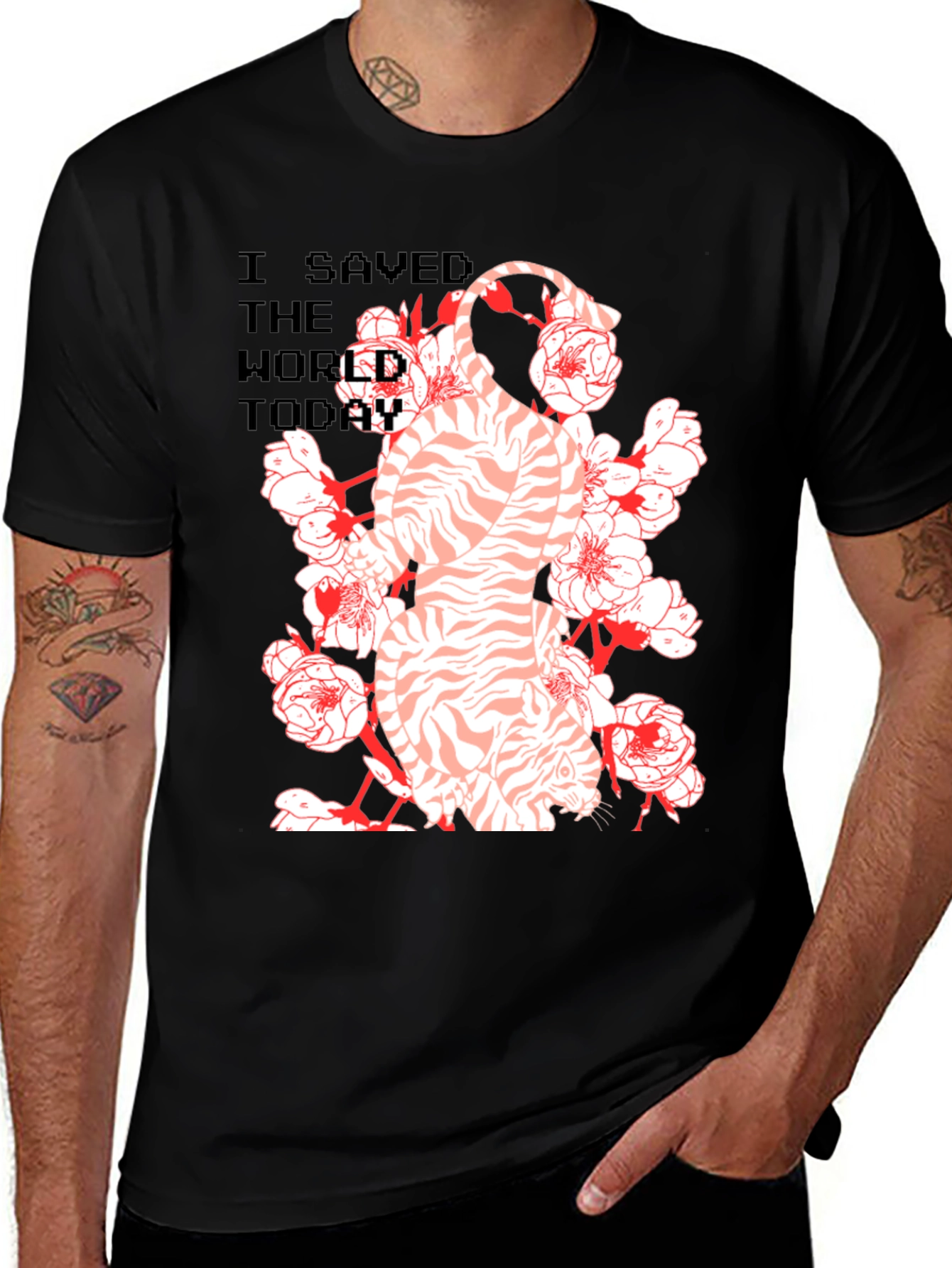 I Saved the World Today Black Graphic Tee