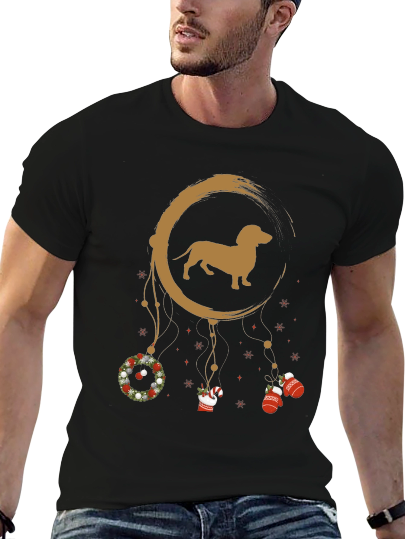 Dachshund Christmas Dreamcatcher T-Shirt – Festive Dog Lover Tee
