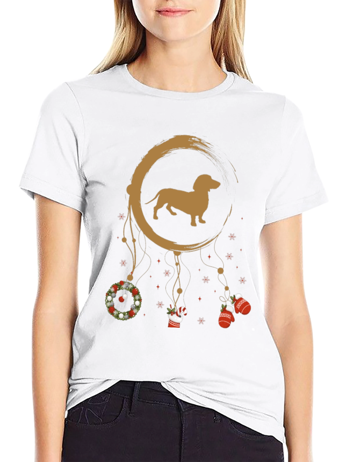 Dachshund Christmas Dreamcatcher T-Shirt – Festive Dog Lover Tee