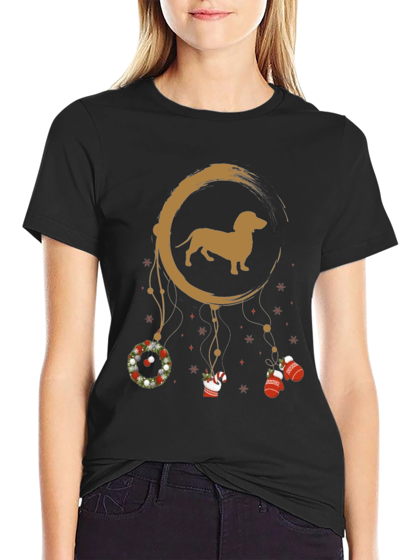 Dachshund Christmas Dreamcatcher T-Shirt – Festive Dog Lover Tee