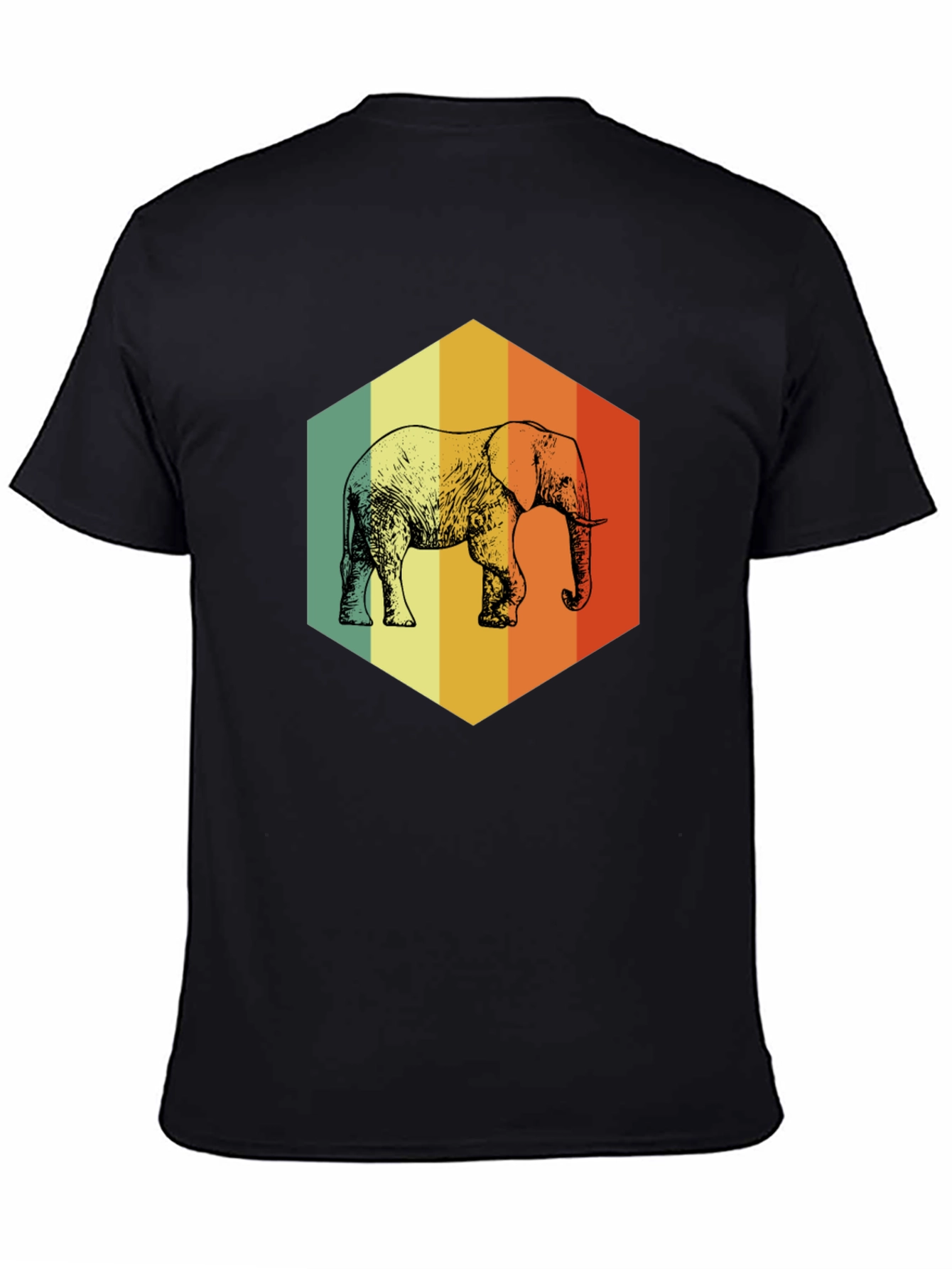 Retro Elephant Graphic T-Shirt - Mens