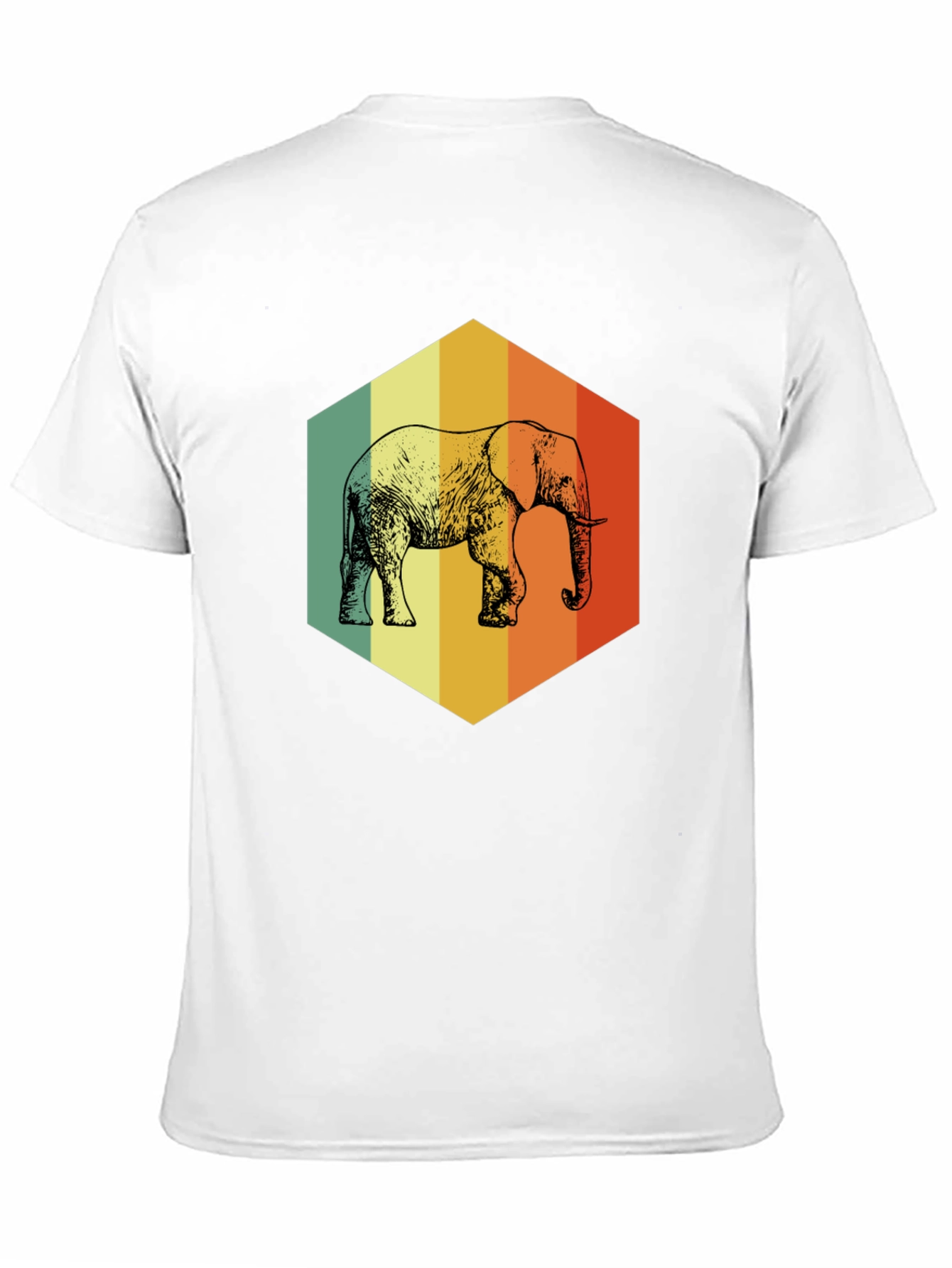 Retro Elephant Graphic T-Shirt - Mens