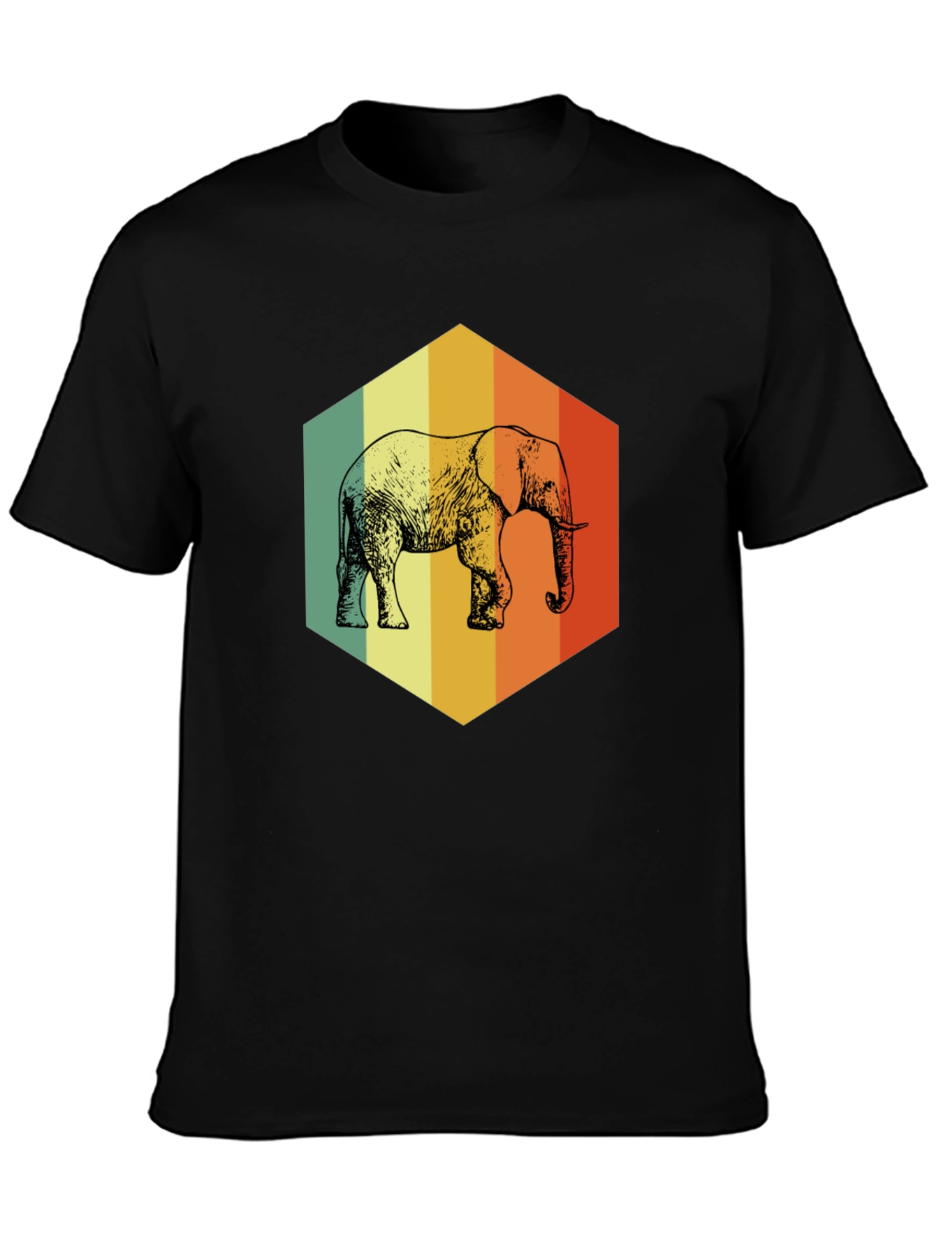 Retro Elephant Graphic T-Shirt - Mens