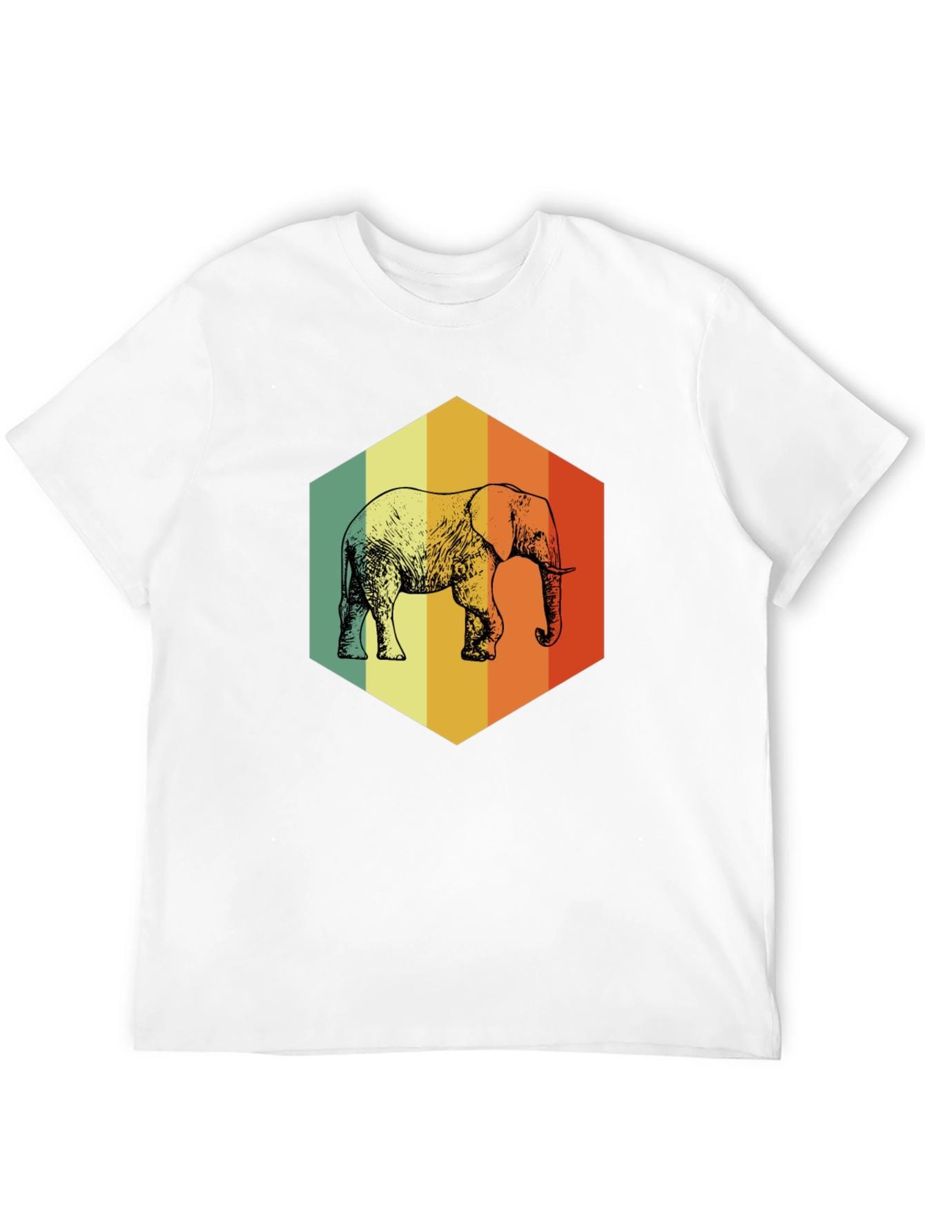 Retro Elephant Graphic T-Shirt - Mens