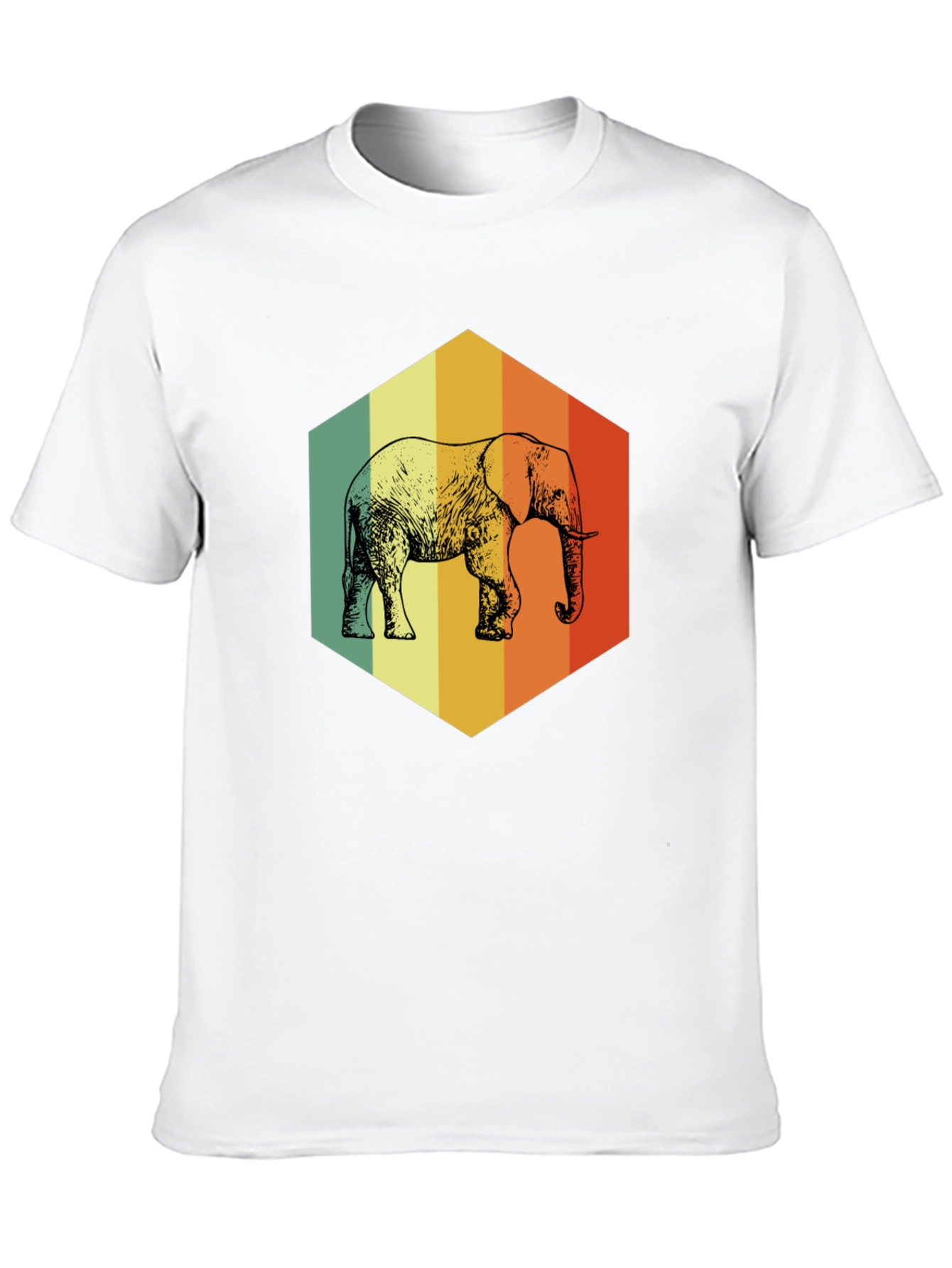 Retro Elephant Graphic T-Shirt - Mens