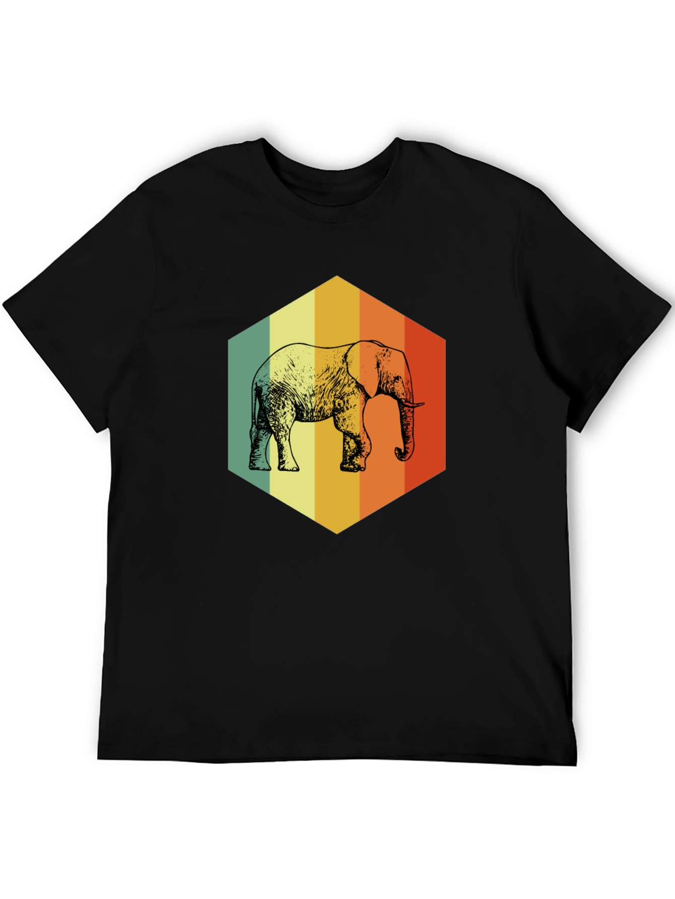 Retro Elephant Graphic T-Shirt - Mens