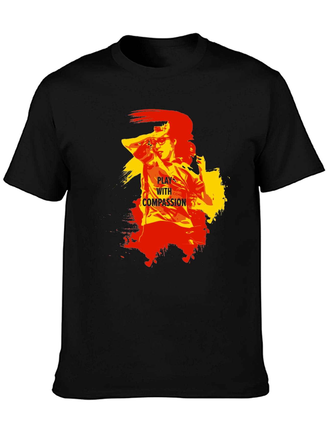 Play With Compassion Graphic T-Shirt - Black